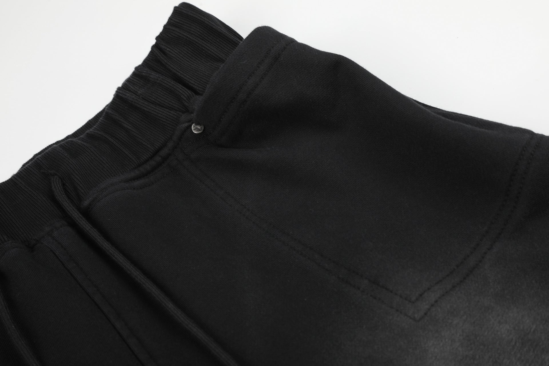 Washed Drawstring Half Sweatpants