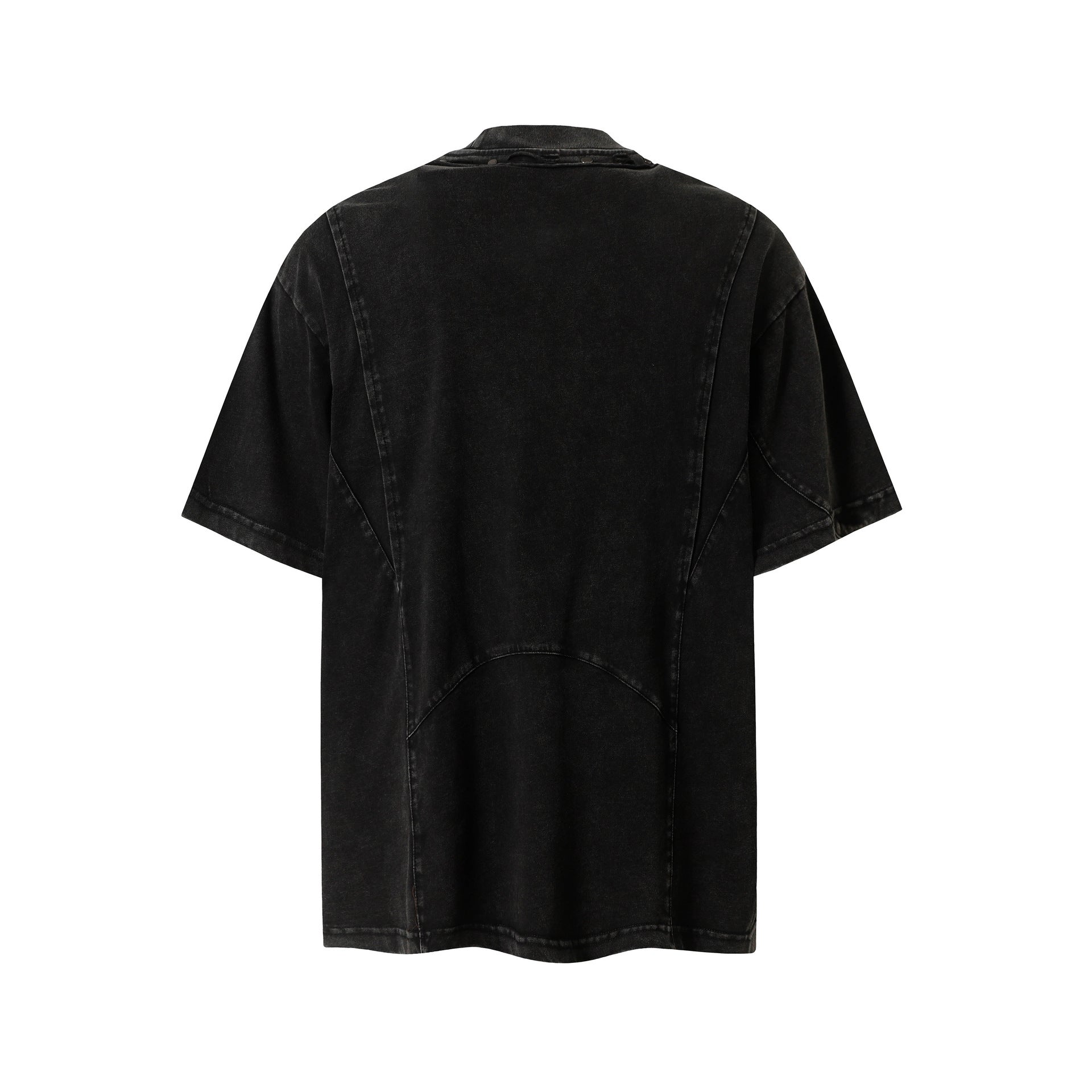 Heavy Washed Fade Stitching Short Sleeve T-Shirt