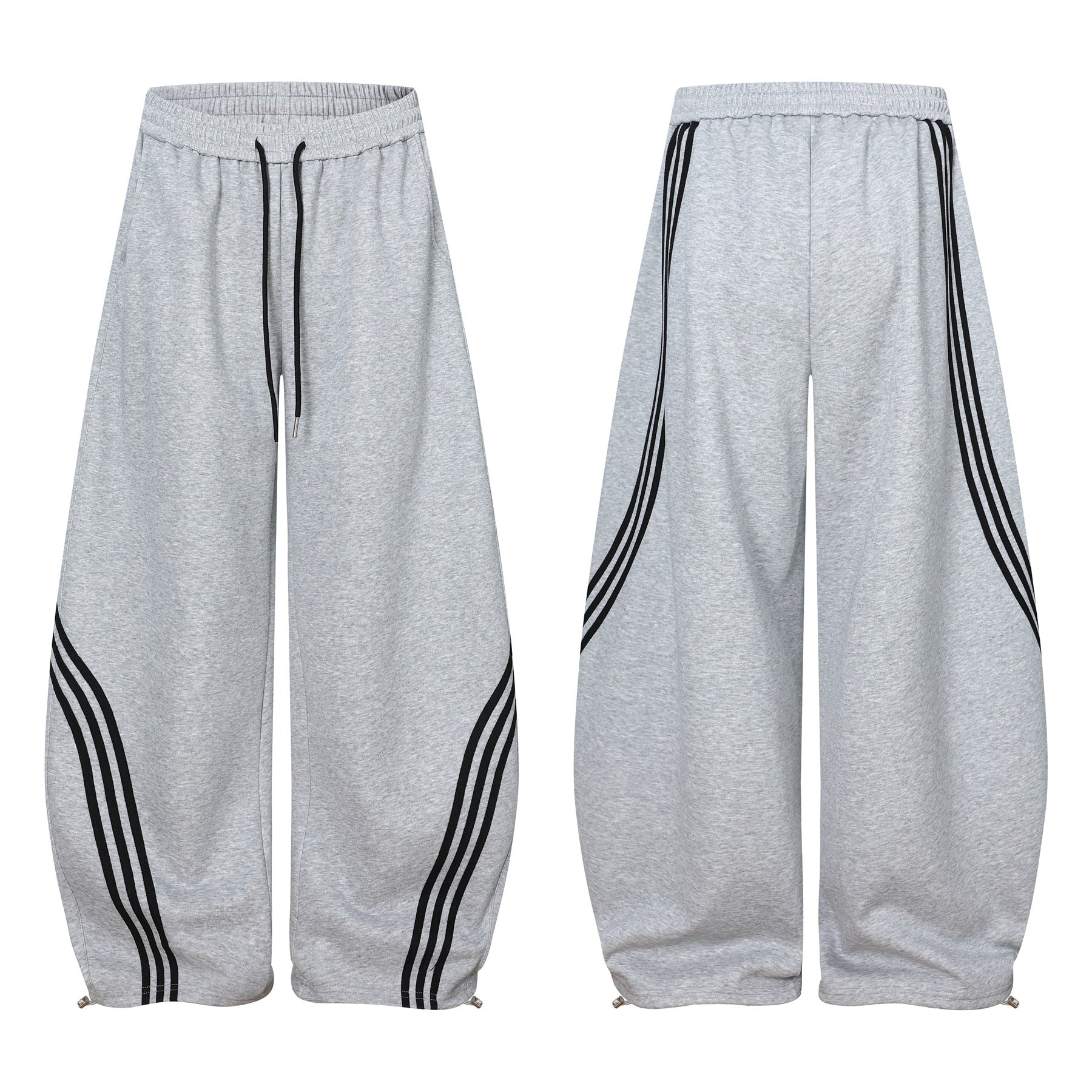 Deconstruction Curved Leg Wide Leg Sweatpants