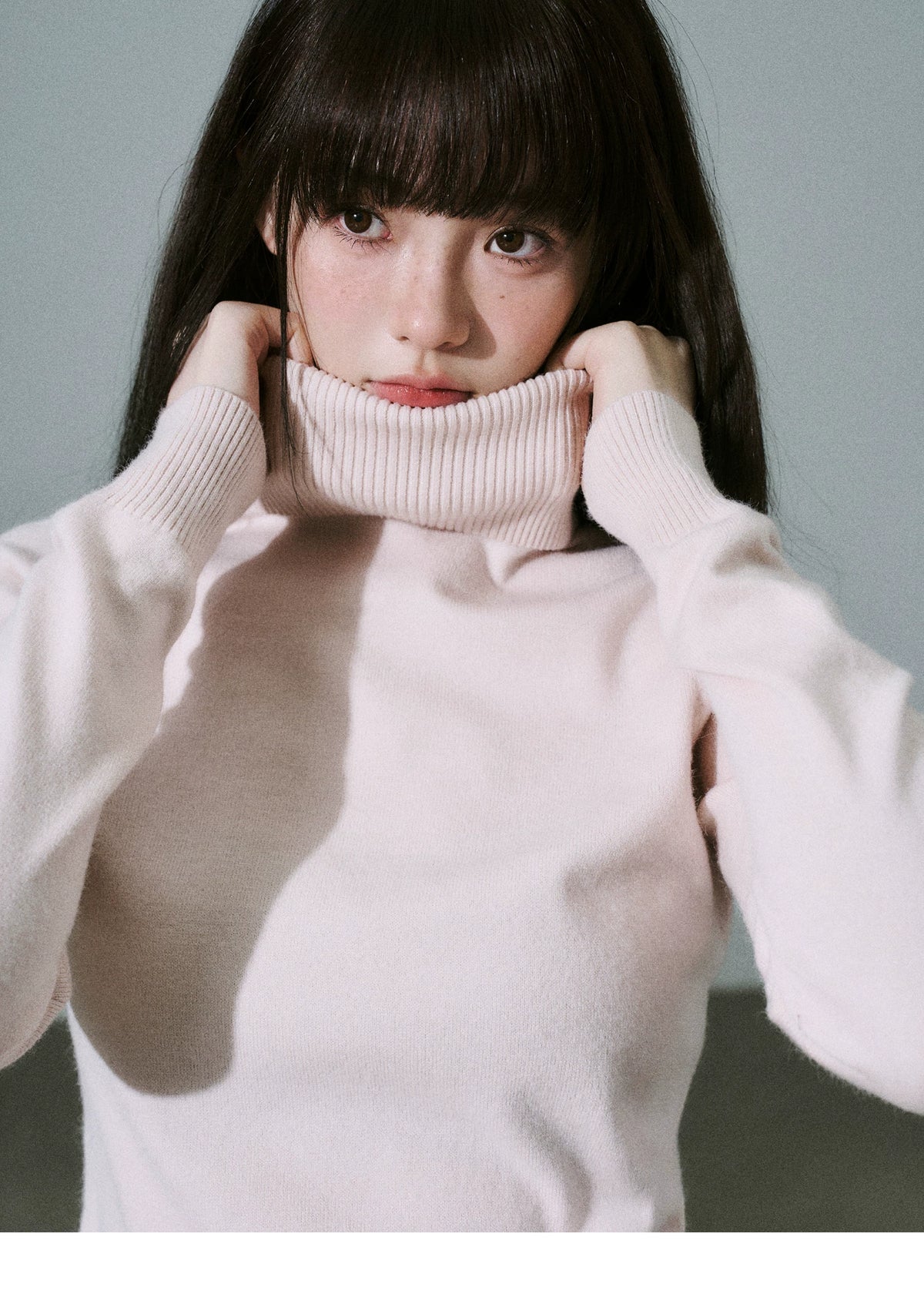 Stretch Warm High-Neck Knit Sweater