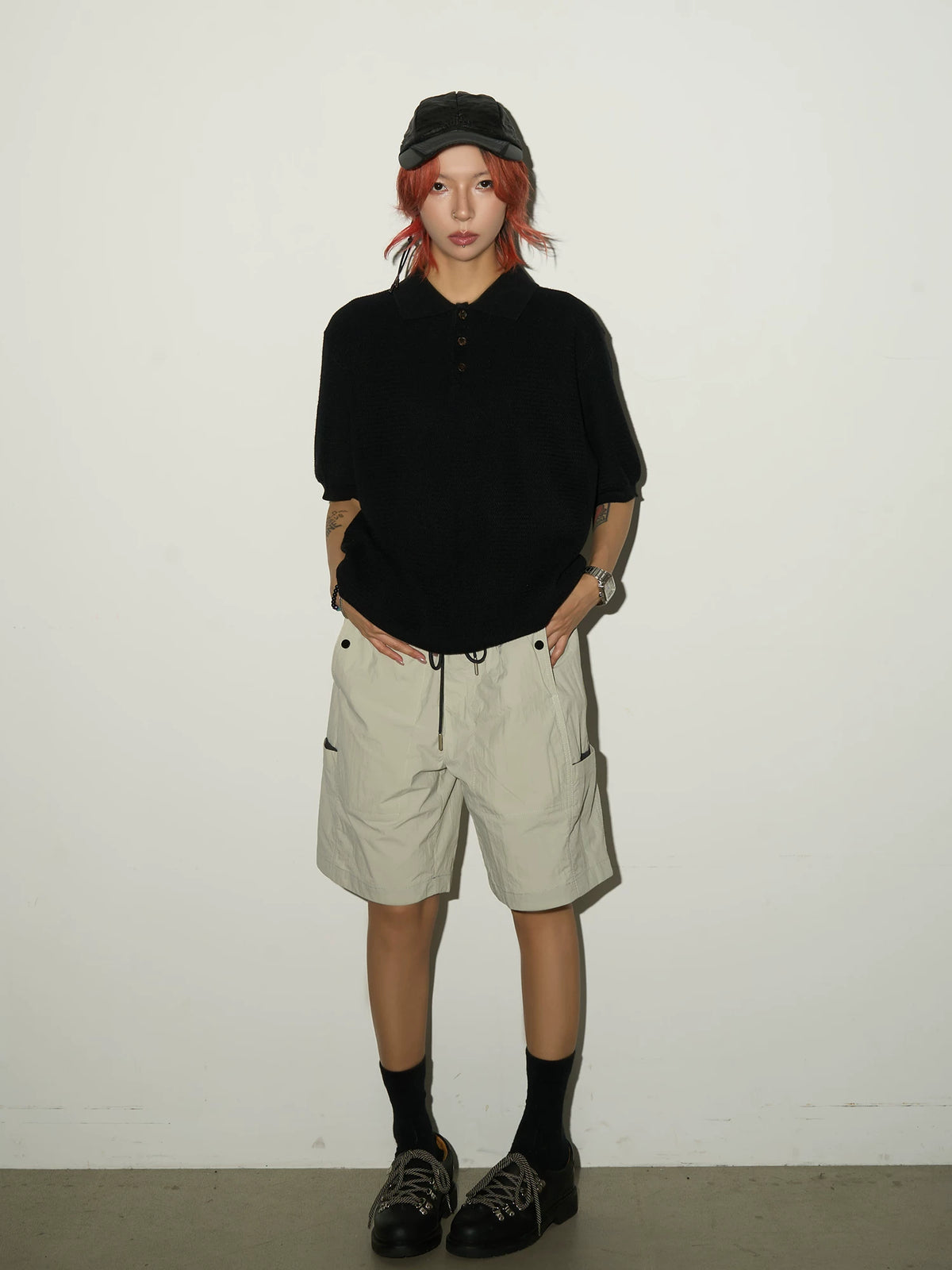 Blend Texture Polo Knit Polo Shirt