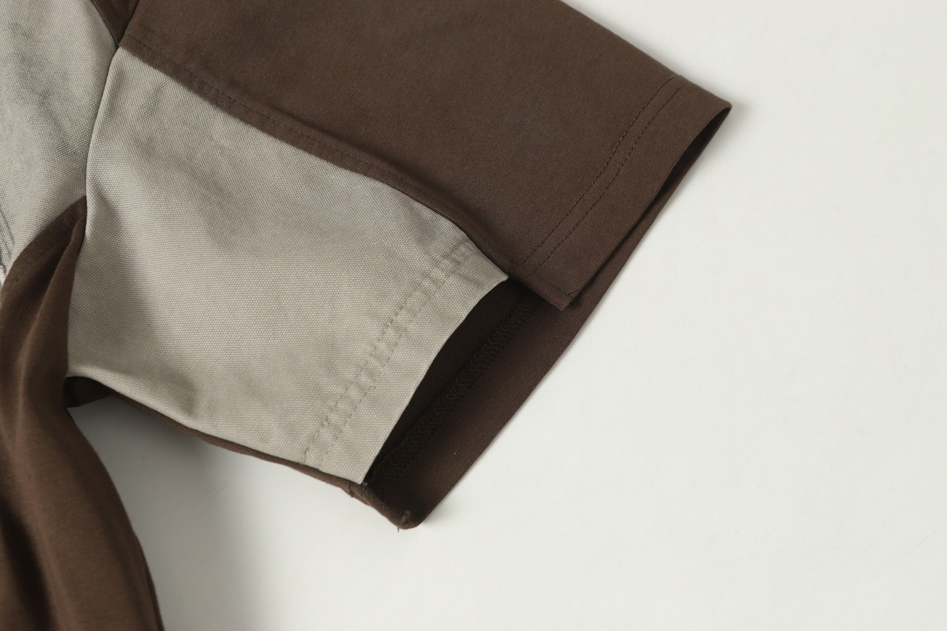 Washed Raw-Edge Splice Short Sleeve T-Shirt