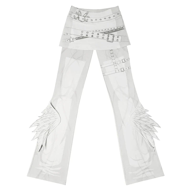 Wing Wrap Skirt Micro Flare Pants
