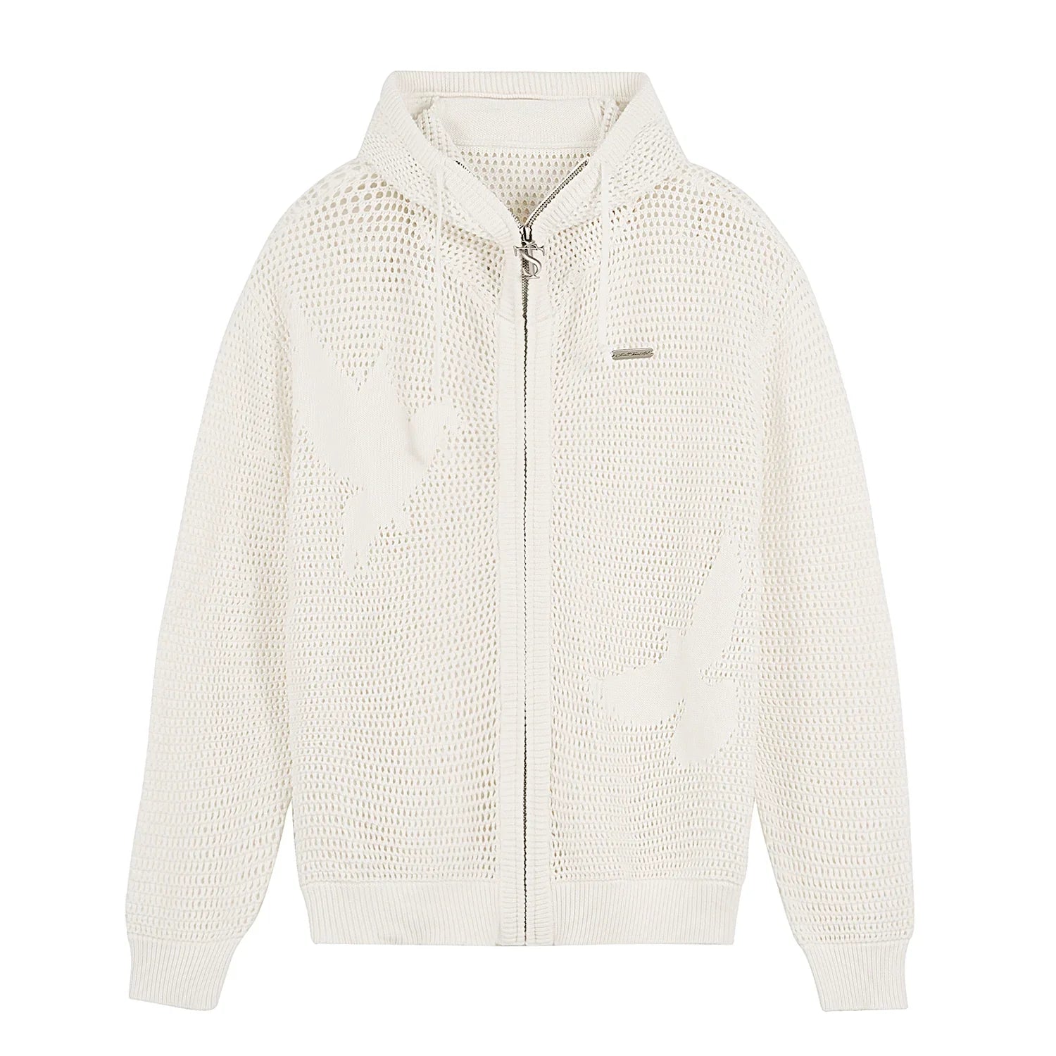 Peace Dove Cutout Zipper Hoodie