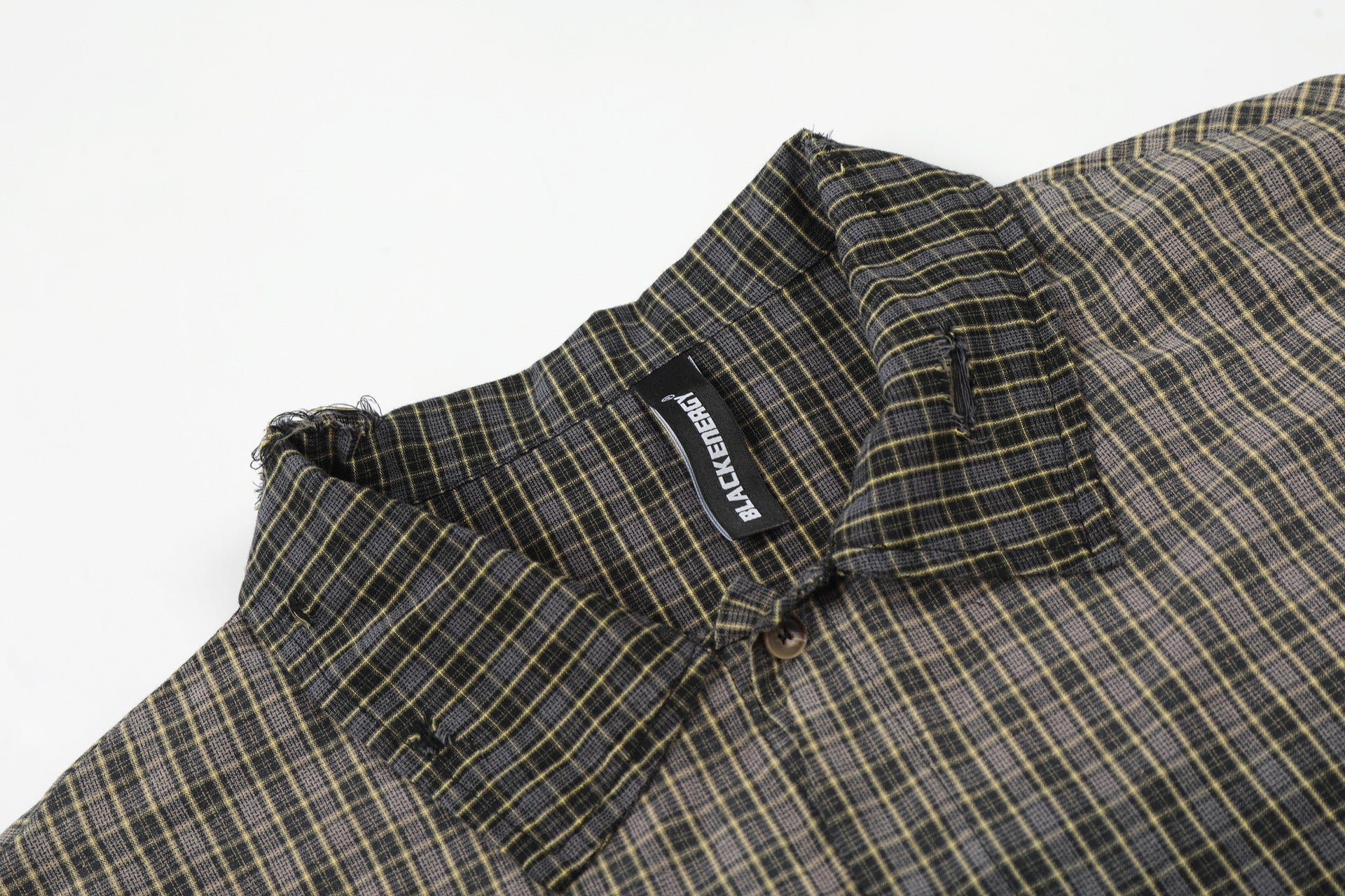 Plaid Cut Gradient Washed Short Sleeve Shirt