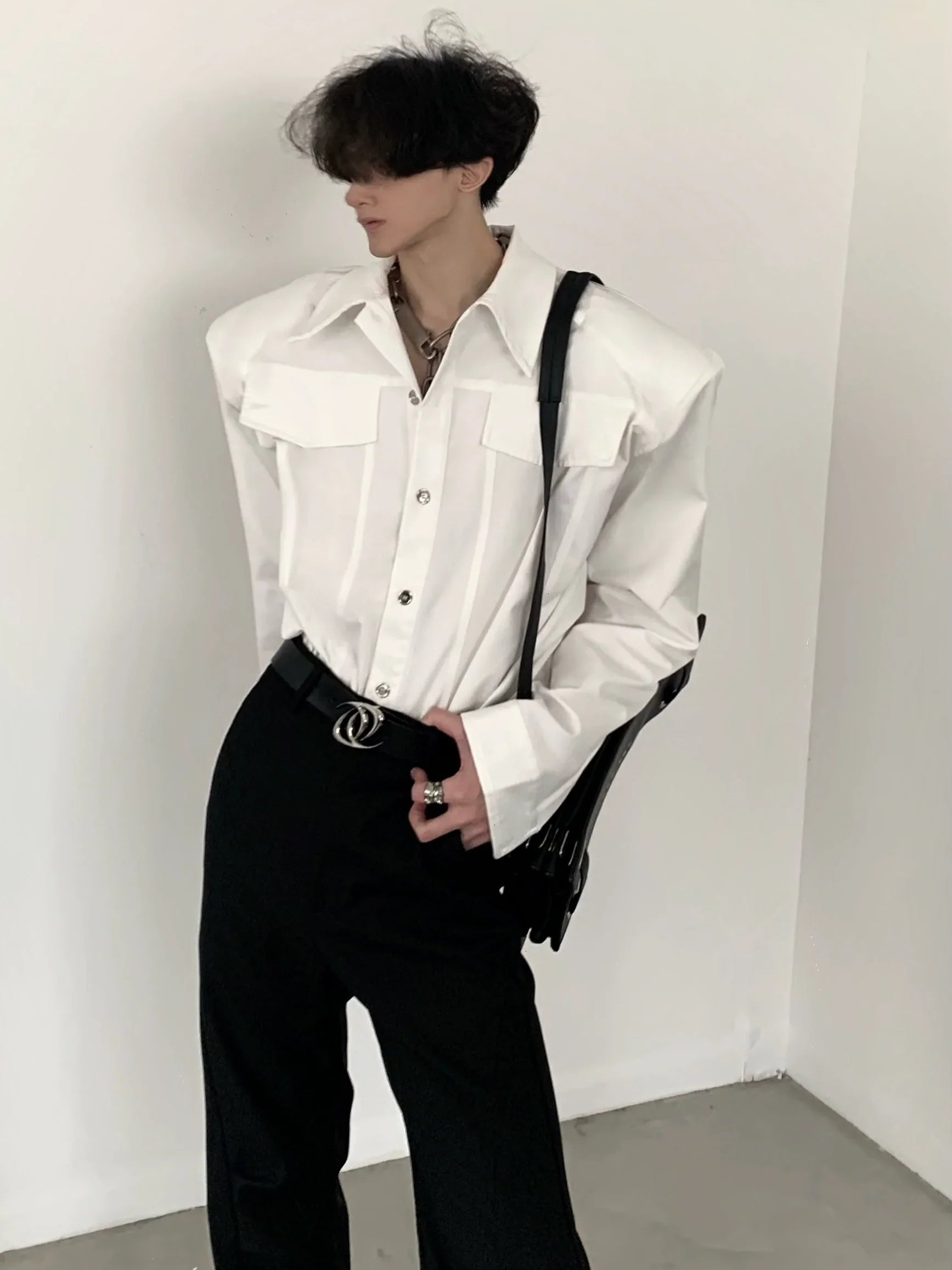Shoulder Pad Long Sleeve Shirt