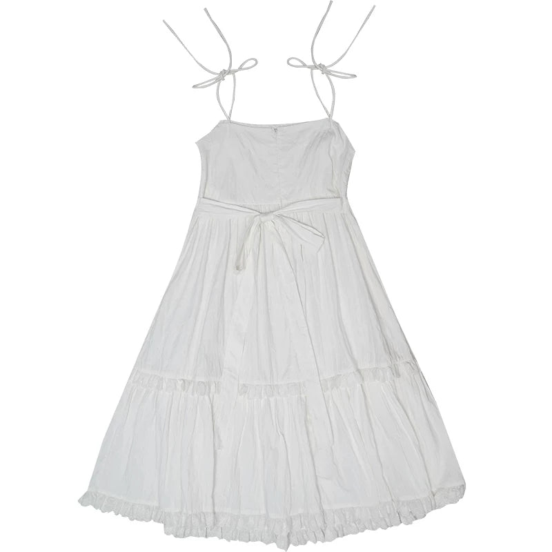 Bow Check Lace Camisole Dress