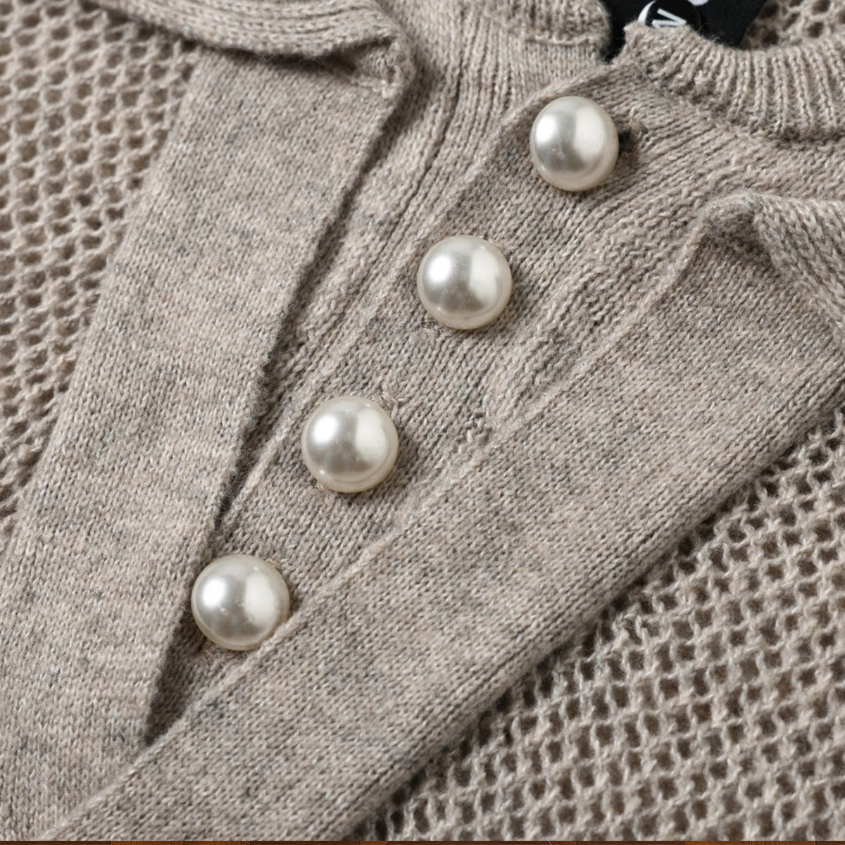Openwork Short Sleeve Knit Polo Shirt