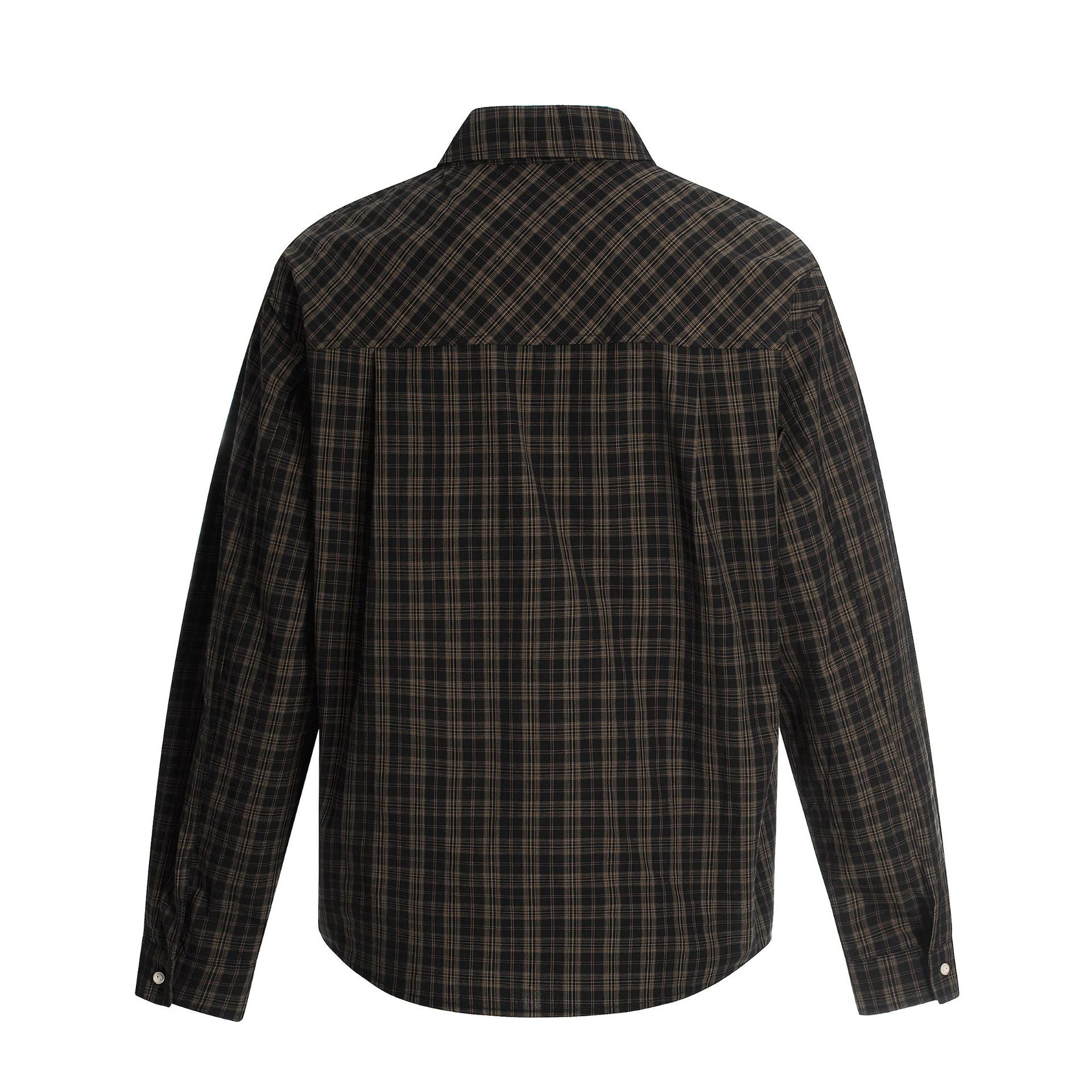 Plaid Letter Print Long Sleeve Shirt
