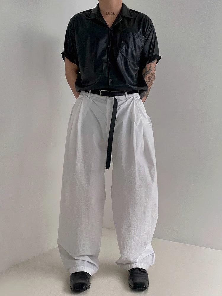 PU Leather Short Sleeve Shirt