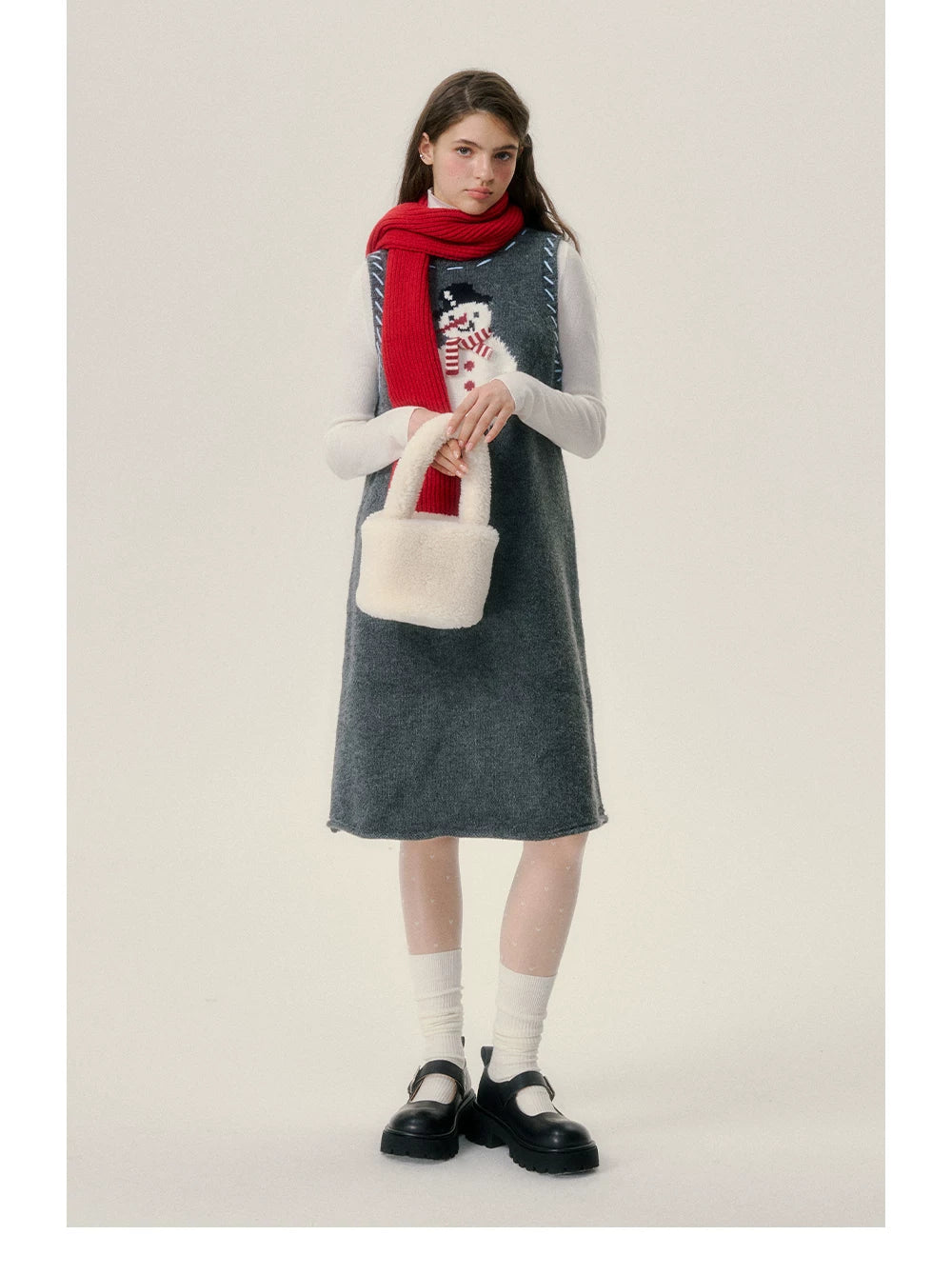 Thick Knit Vest Midi Dress