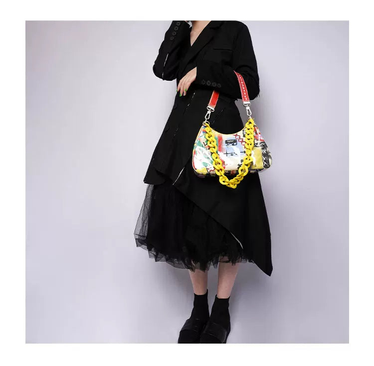 Graphic Design Chain Shoulder Bag