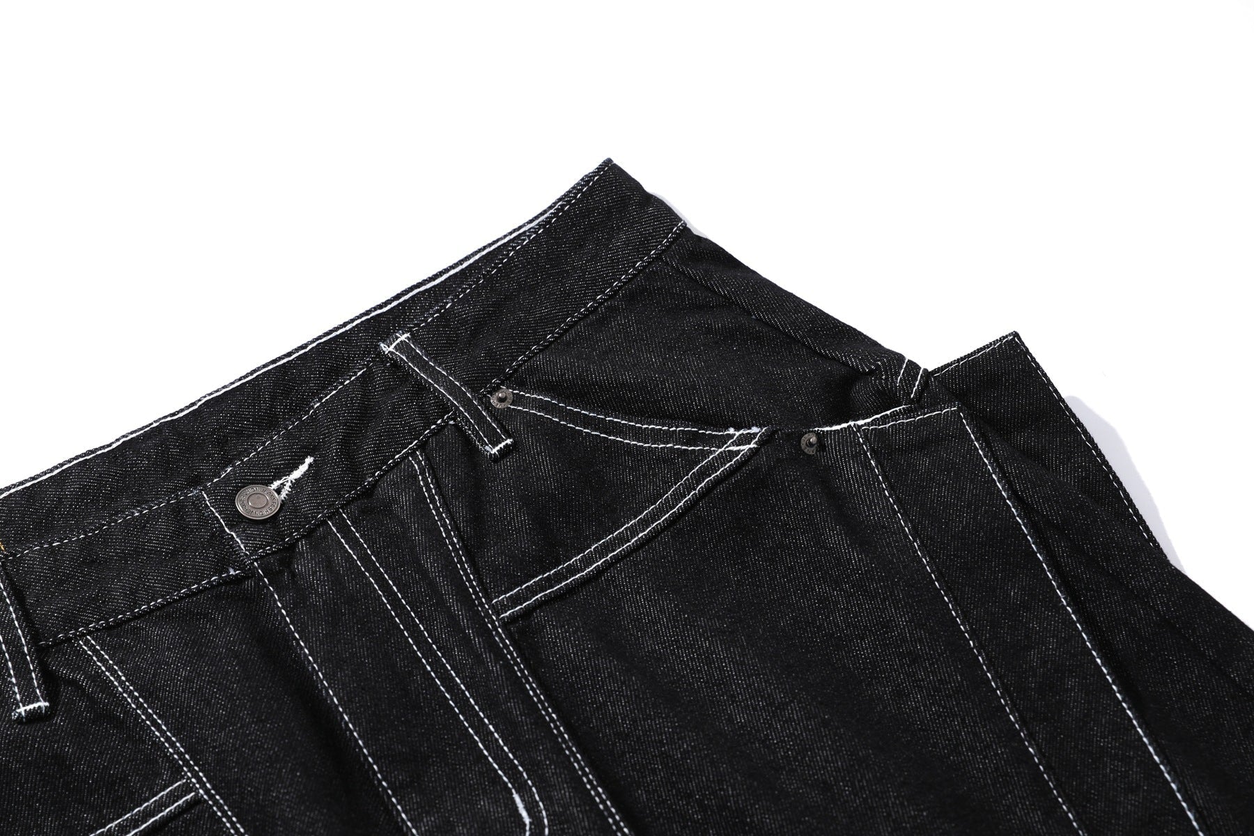 Raw Denim Deconstruction Wide Leg Jort