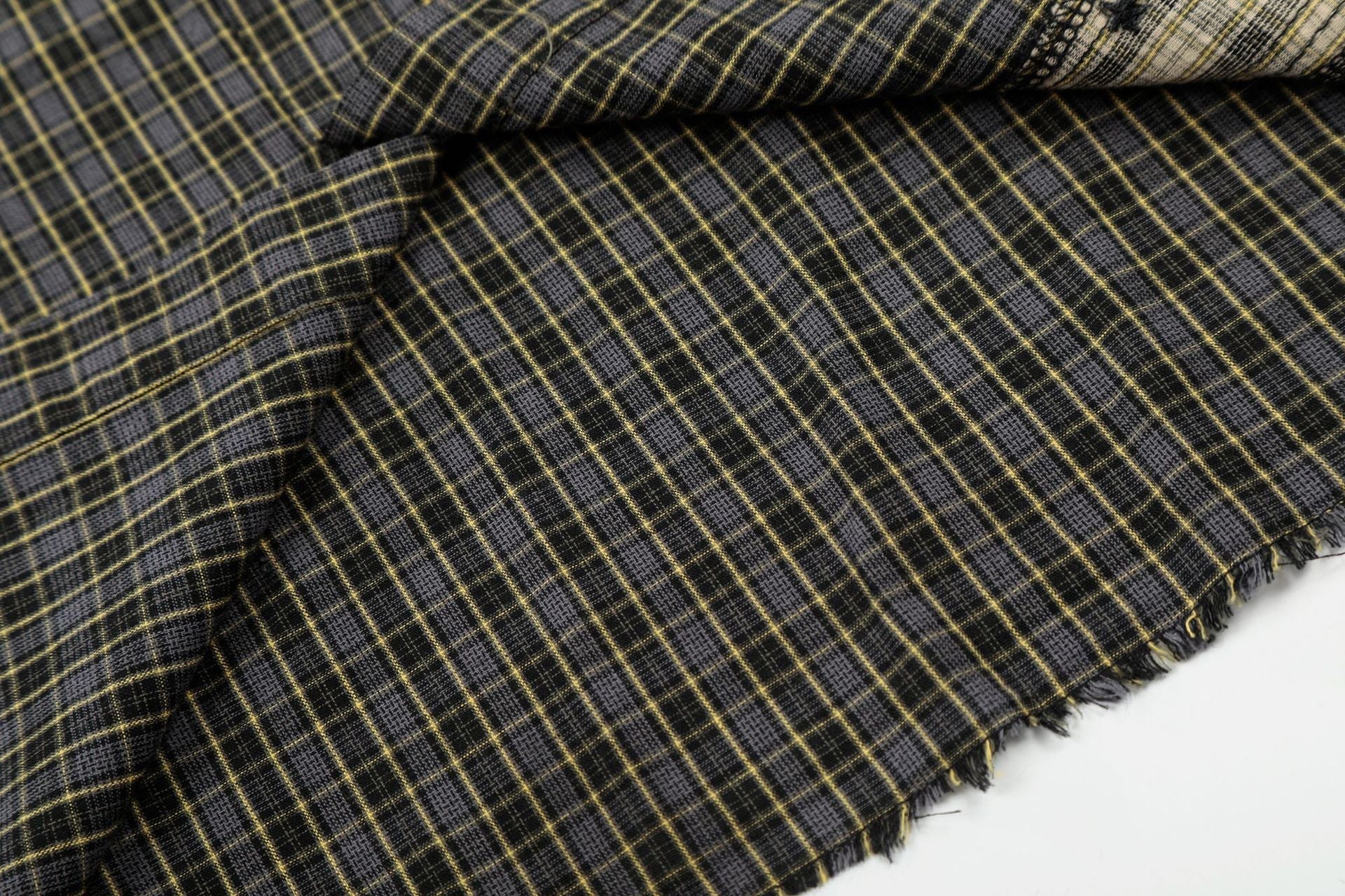 Plaid Cut Gradient Washed Short Sleeve Shirt