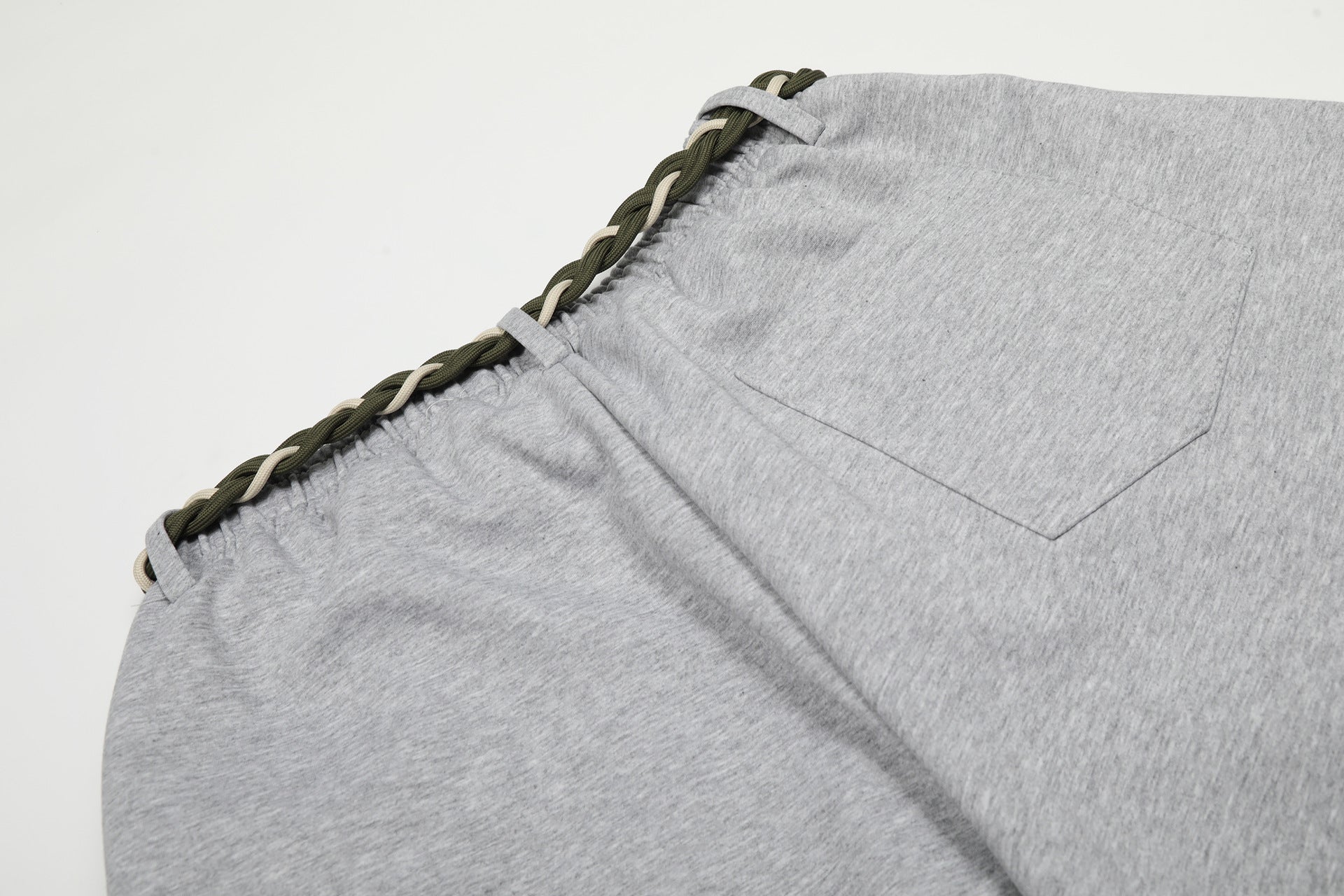 Rope Drawstring Curved Wide Leg Sweatpants