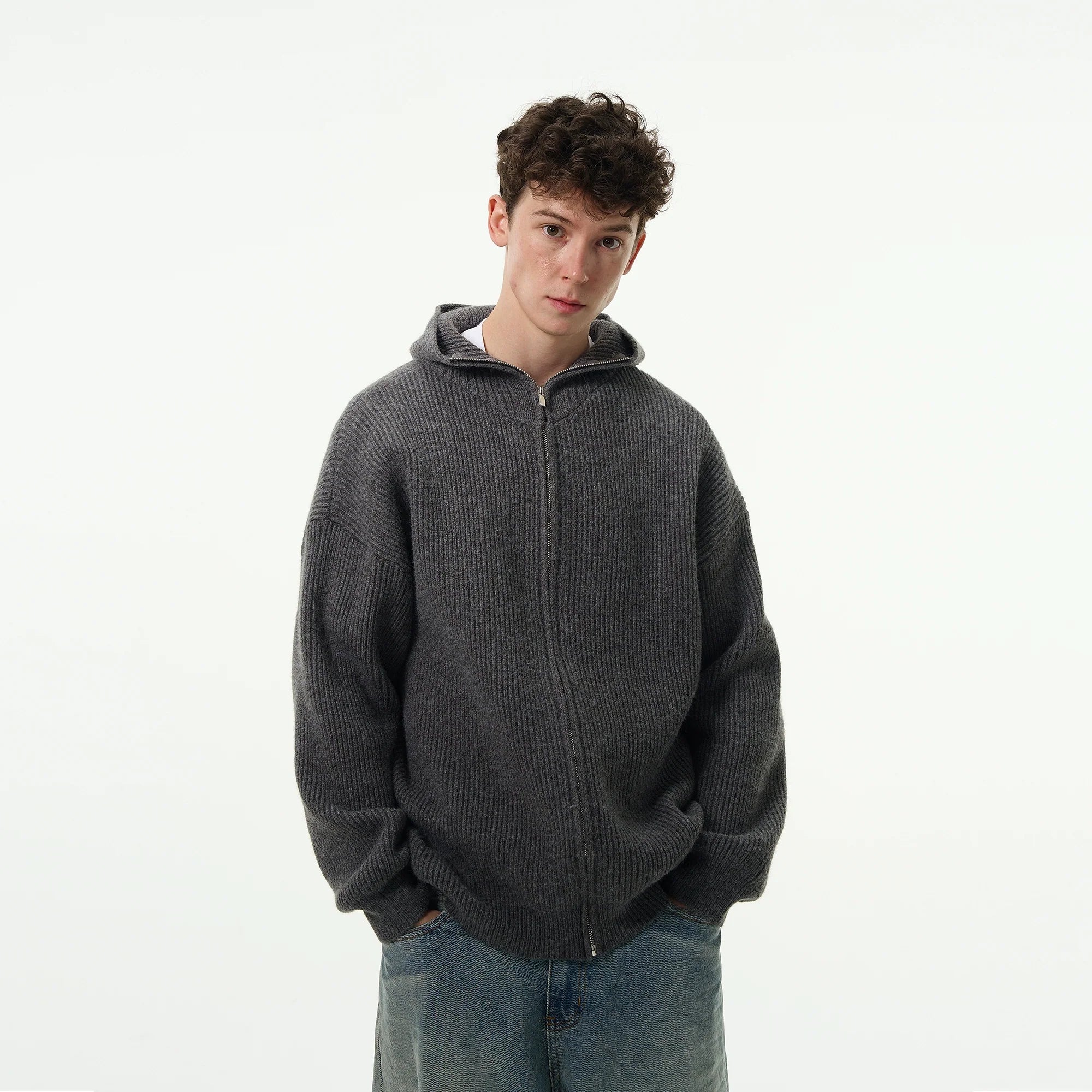 Hooded Knit Cardigan
