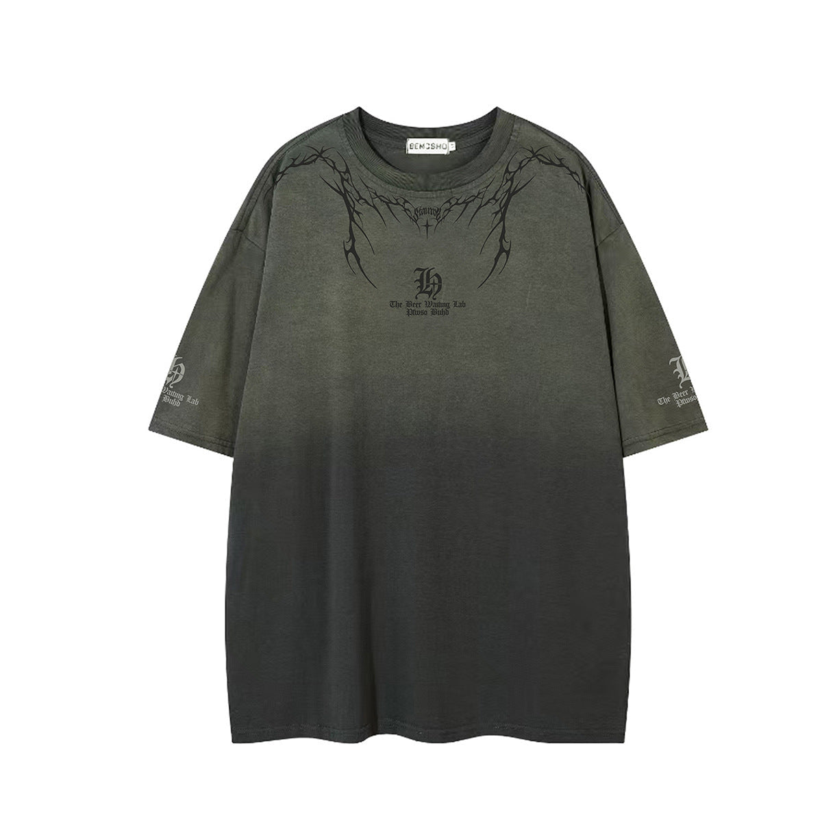 Gradient Thorn Print Short Sleeve T-Shirt