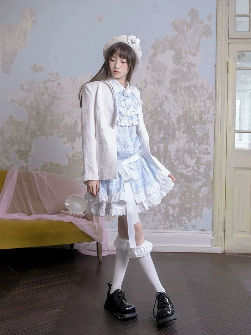 Rose Jacquard Sailor Collar Jacket