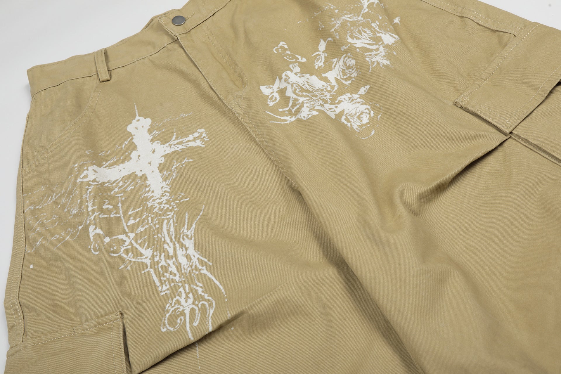 Washed Wide Leg Cargo Jort