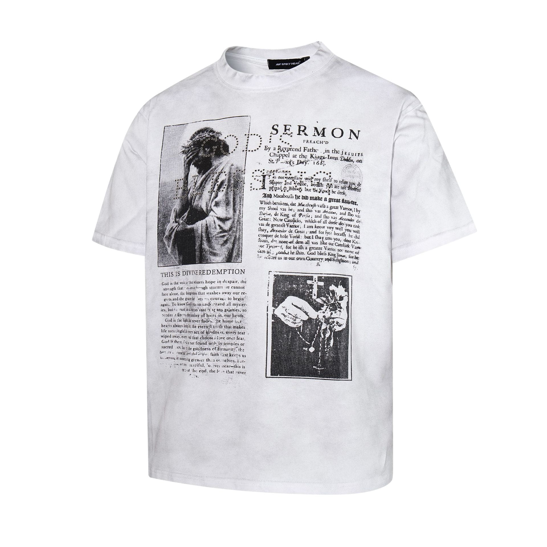 Portrait Letter Print Short Sleeve T-Shirt