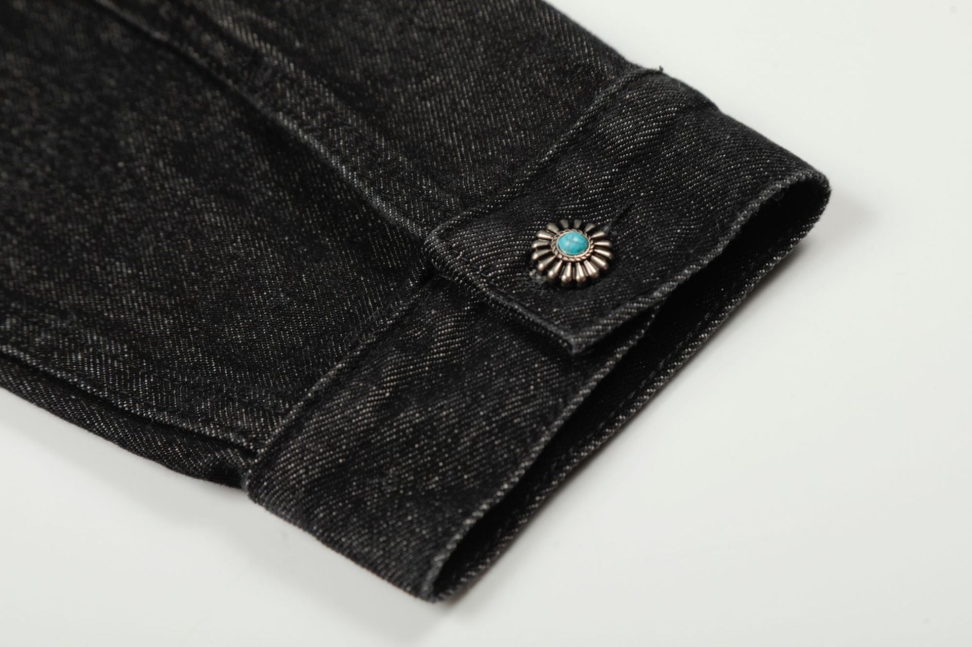 Raw Denim Pleats Metal Buckle Jacket