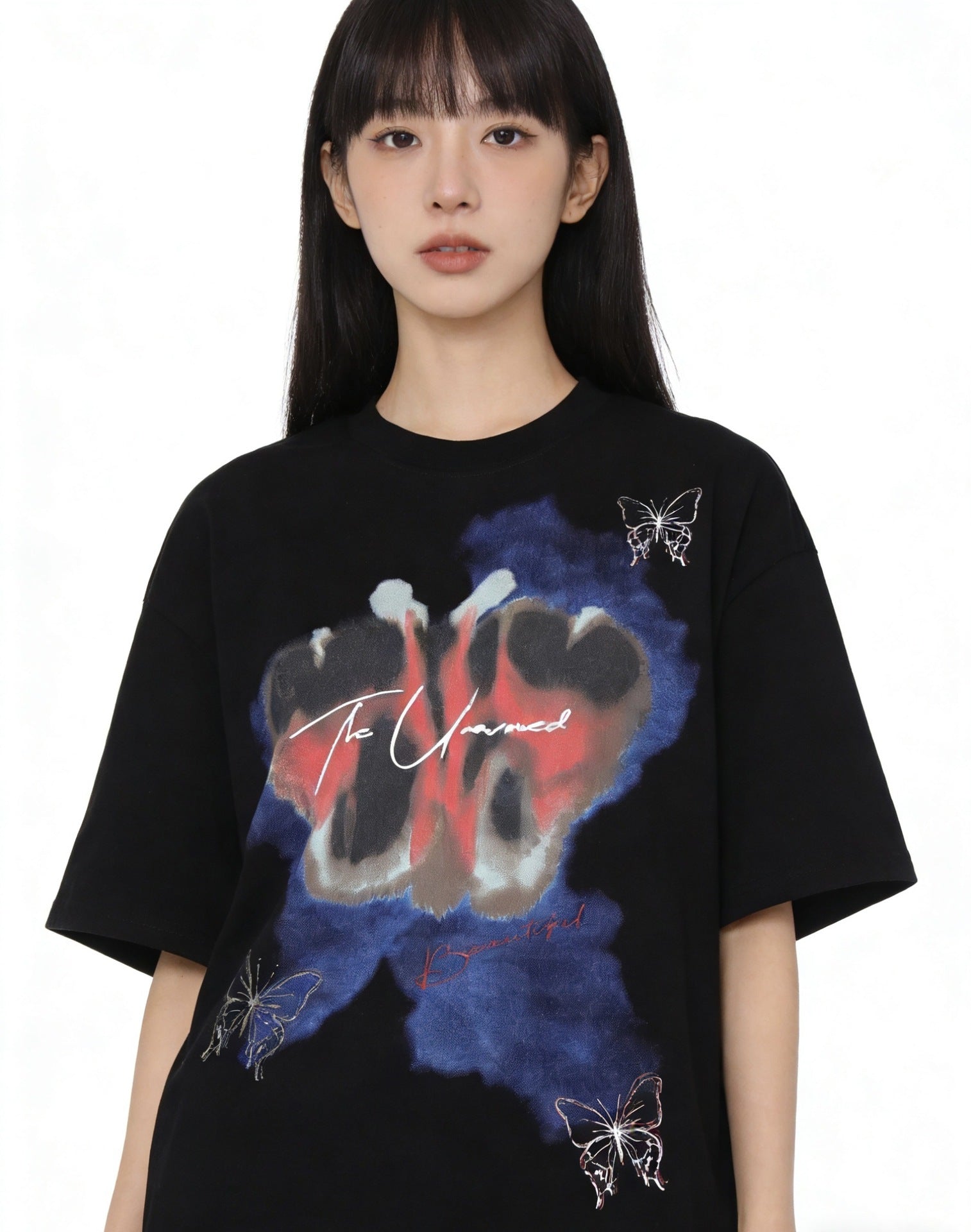 Butterfly Graphic Print Short Sleeve T-Shirt