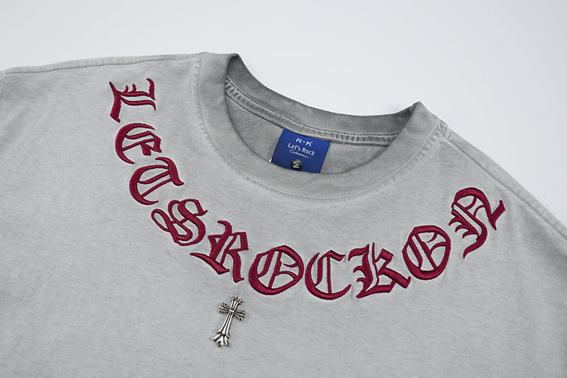 Washed Cross Logo Short Sleeve T-Shirt
