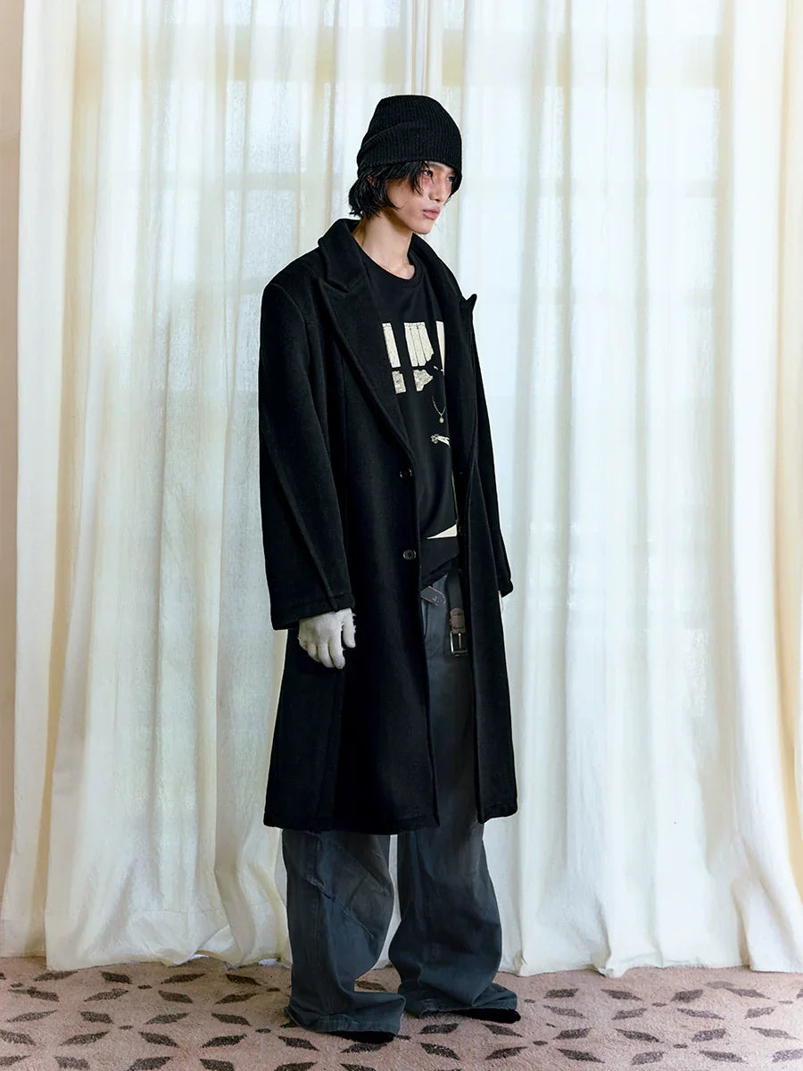 Wool Blend Oversize Long Coat