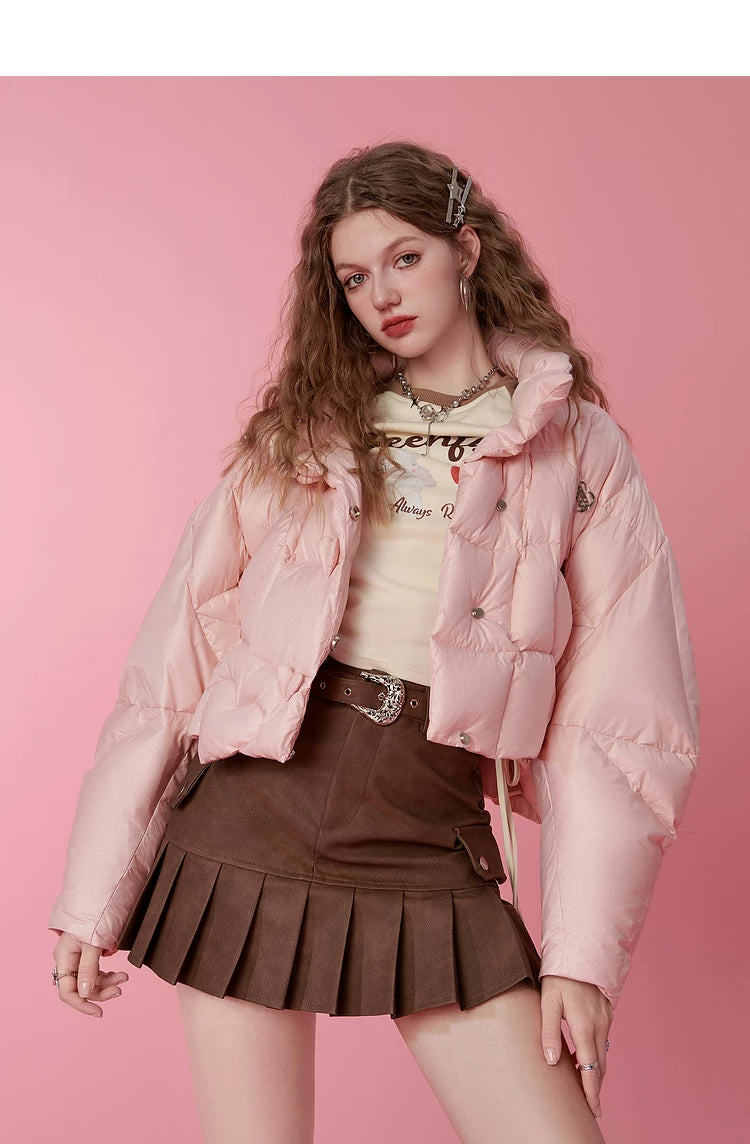 Short Thick White Duck Down Jacket
