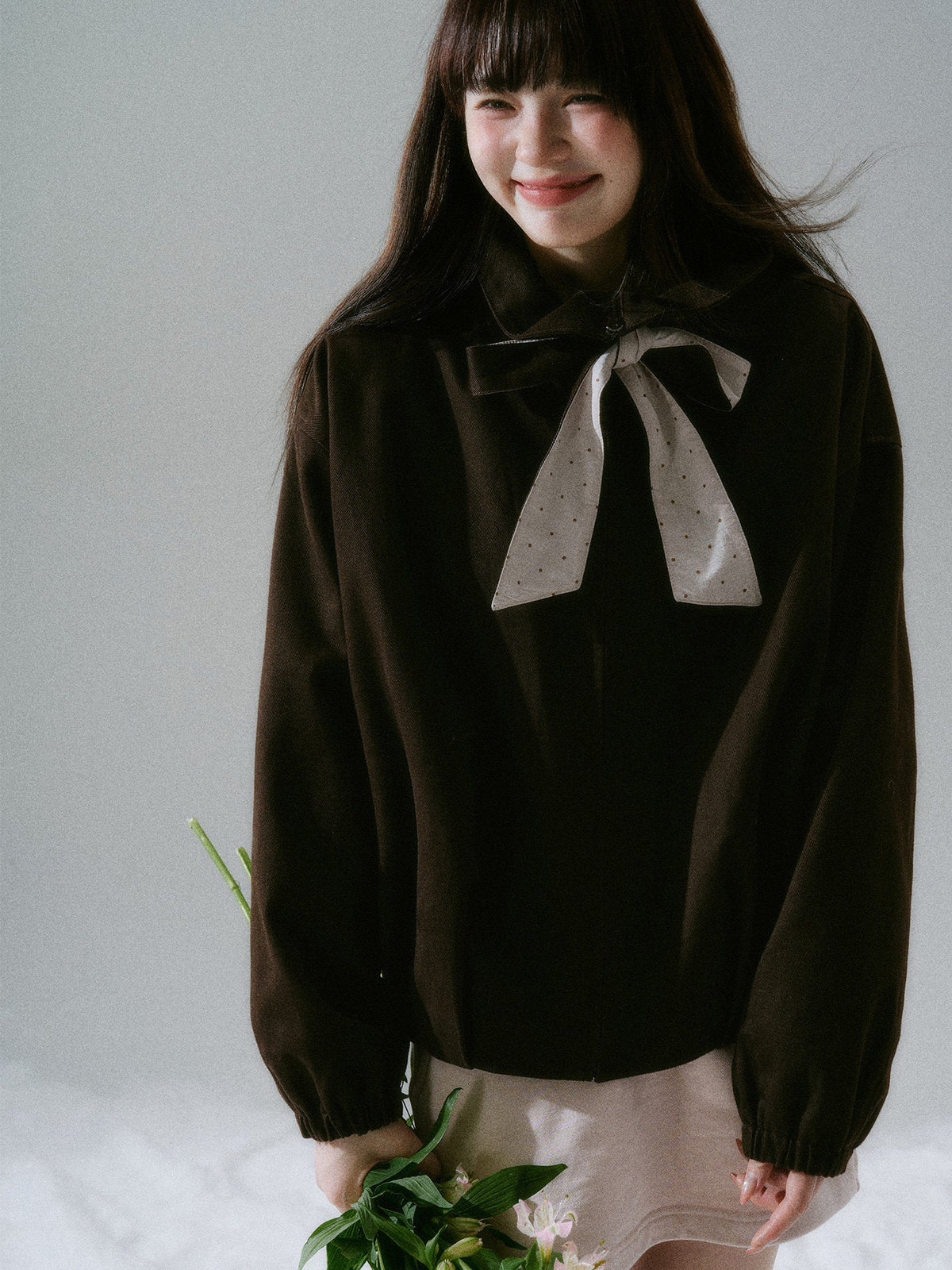 Bow Tie Collar Oversize Jacket