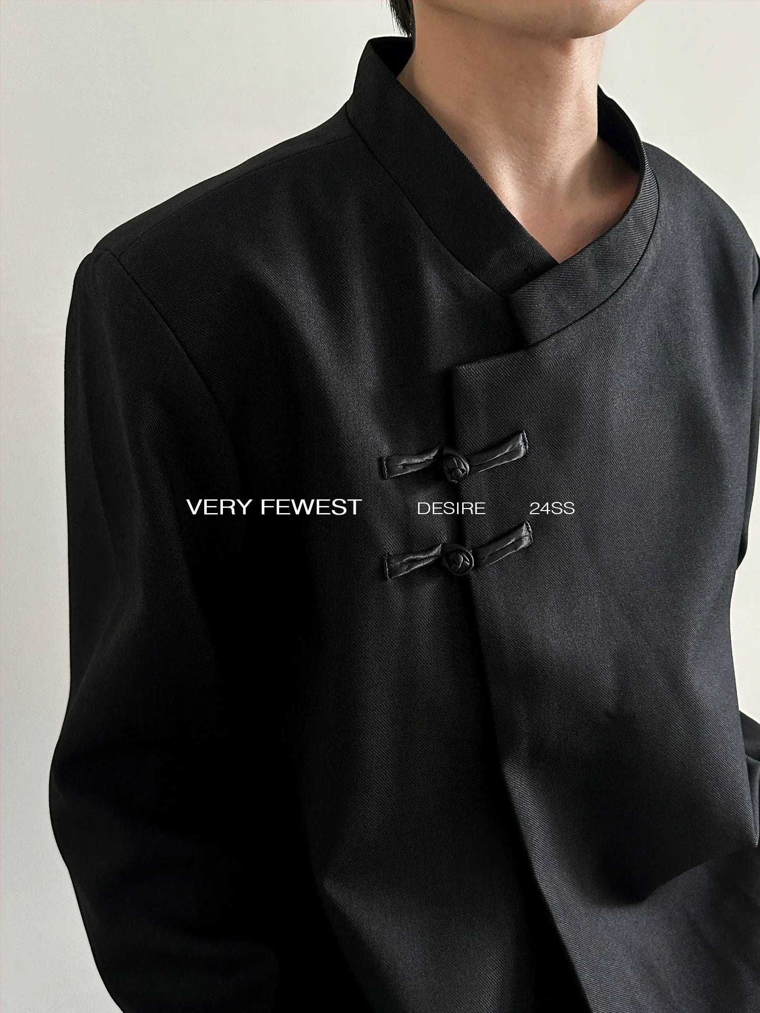 Stand Neck Shoulder Pad Double Plate Buckle Jacket