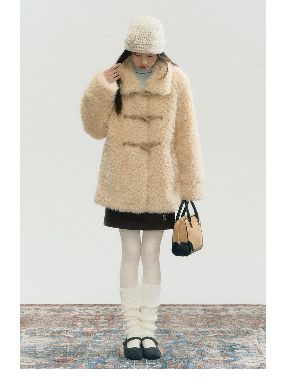 Fake Fur Turn-Down Collar Jacket