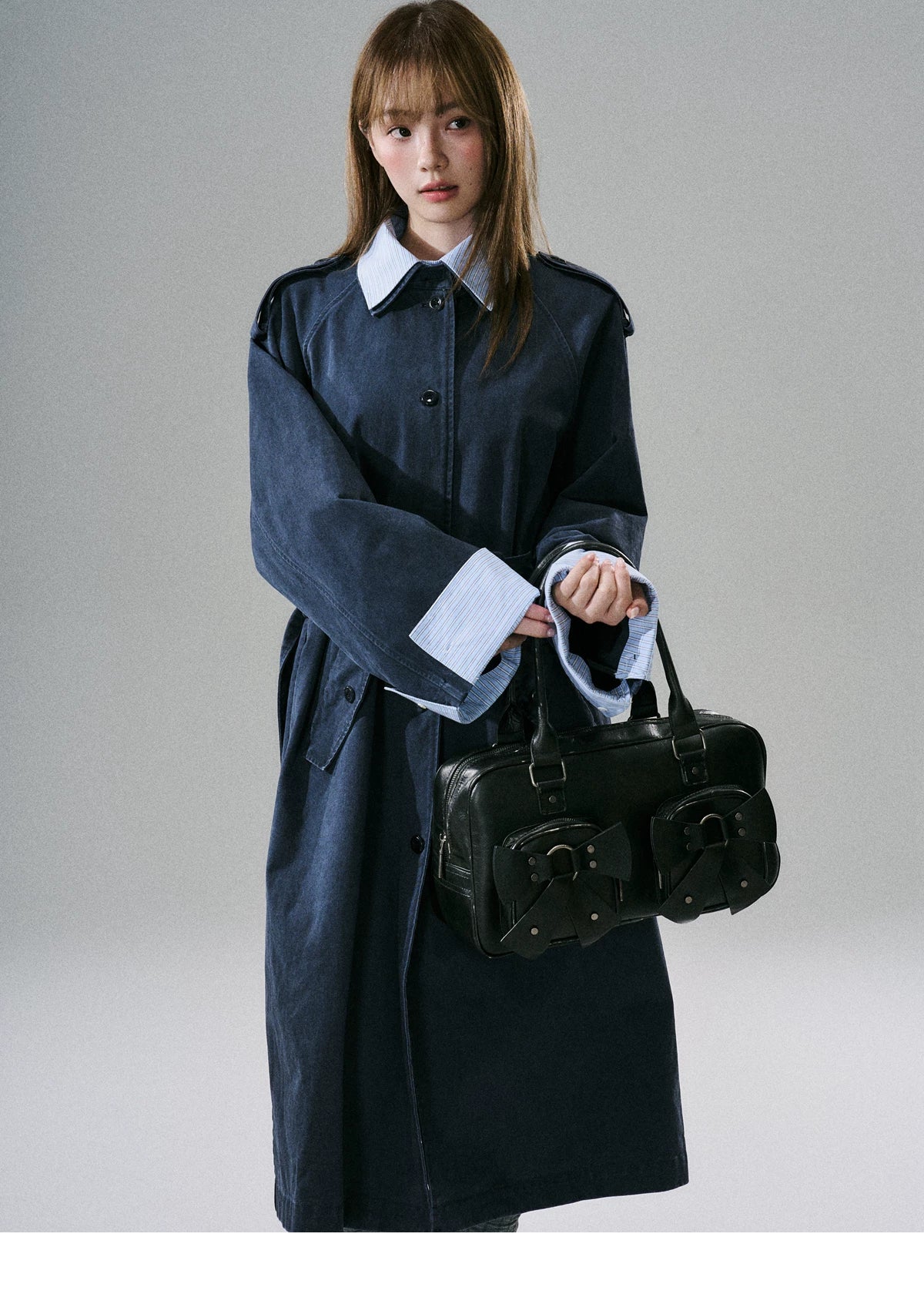 Detachable Rose-Fenced Girl's Trench Coat
