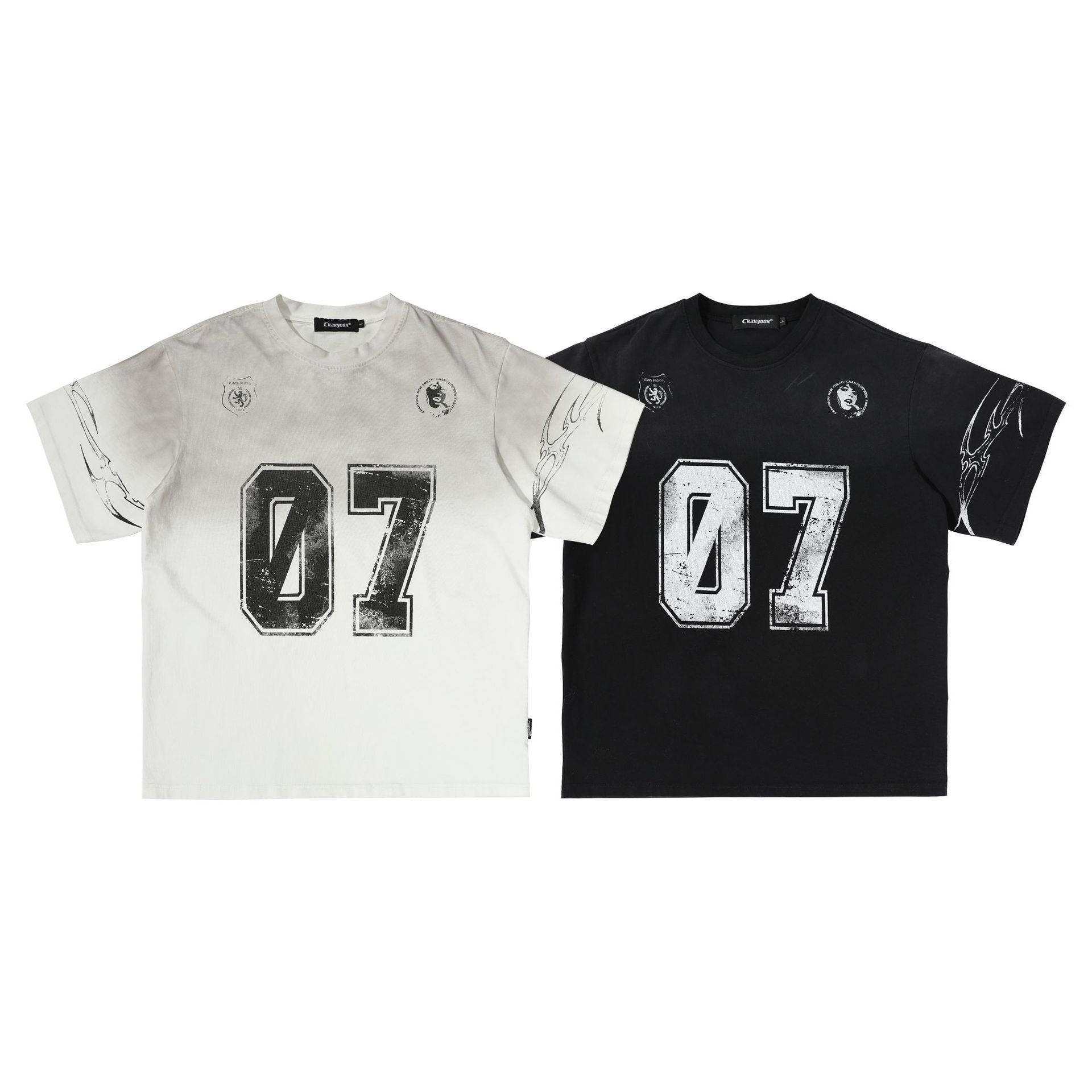 Washed Number Print Short Sleeve T-Shirt