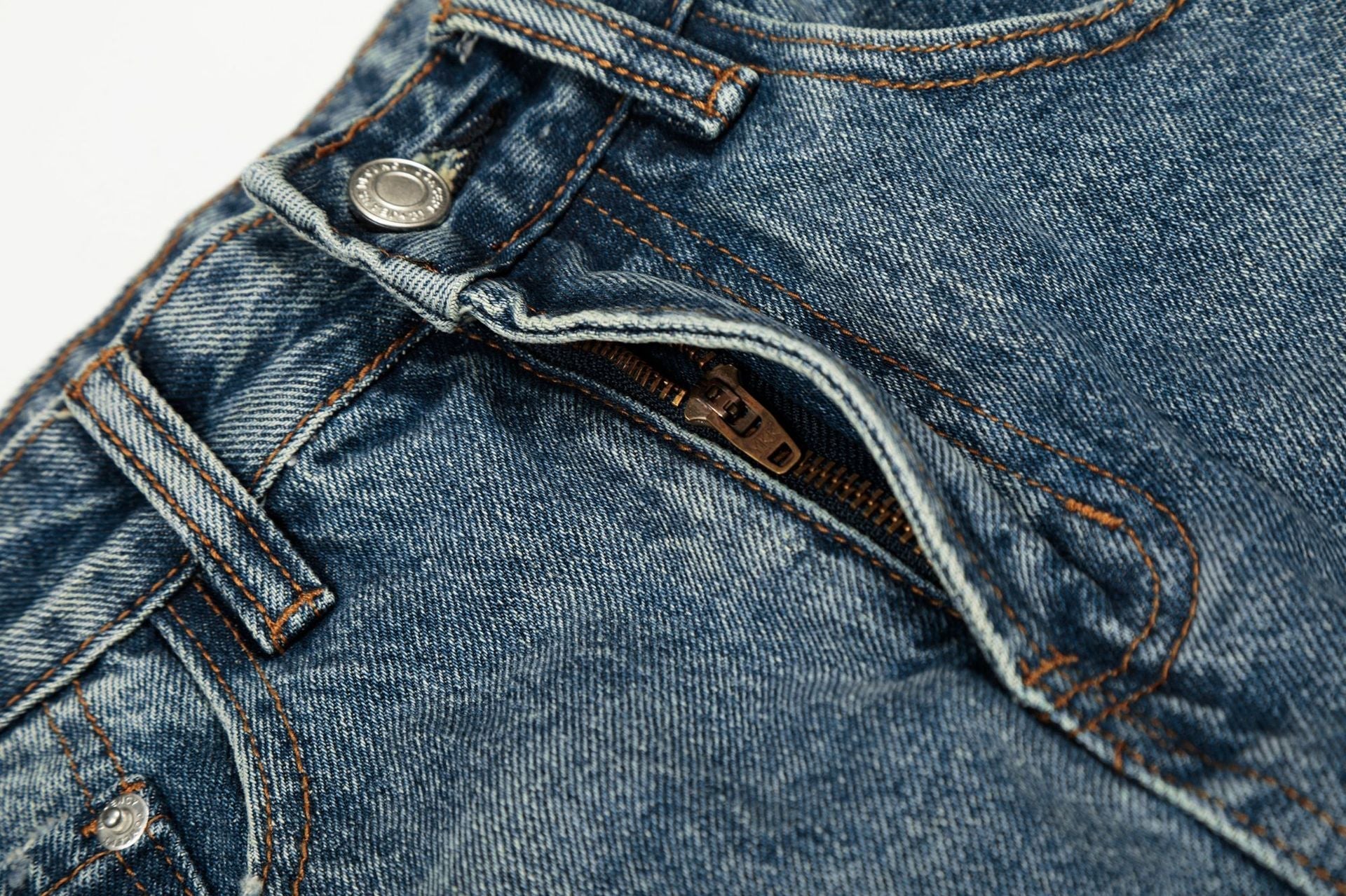 Paint Splatter Curved Denim Jeans