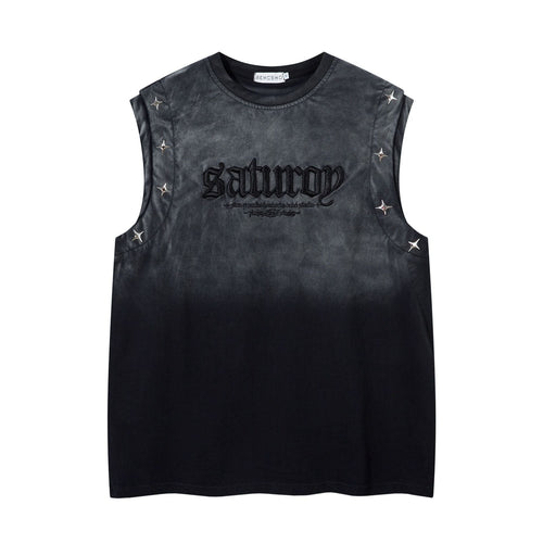 Gradient Star Studs Tank Top - Black / S