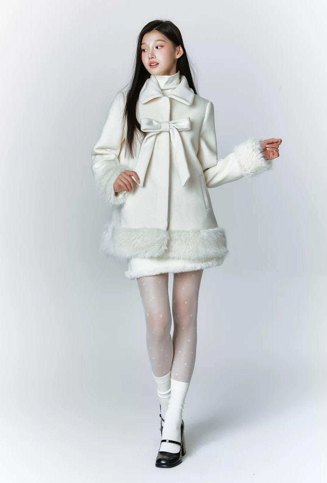 White Bow-Tie Tweed Jacket