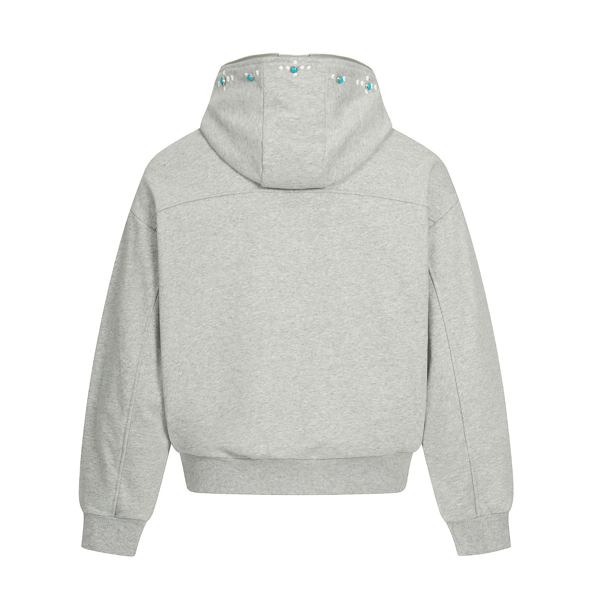 Turquoise Stone Zipper Hoodie