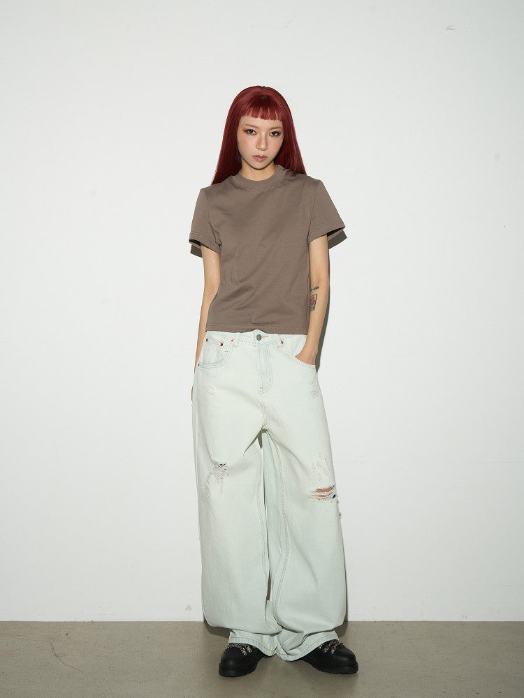 Plain Fitted Short Sleeve T-Shirt