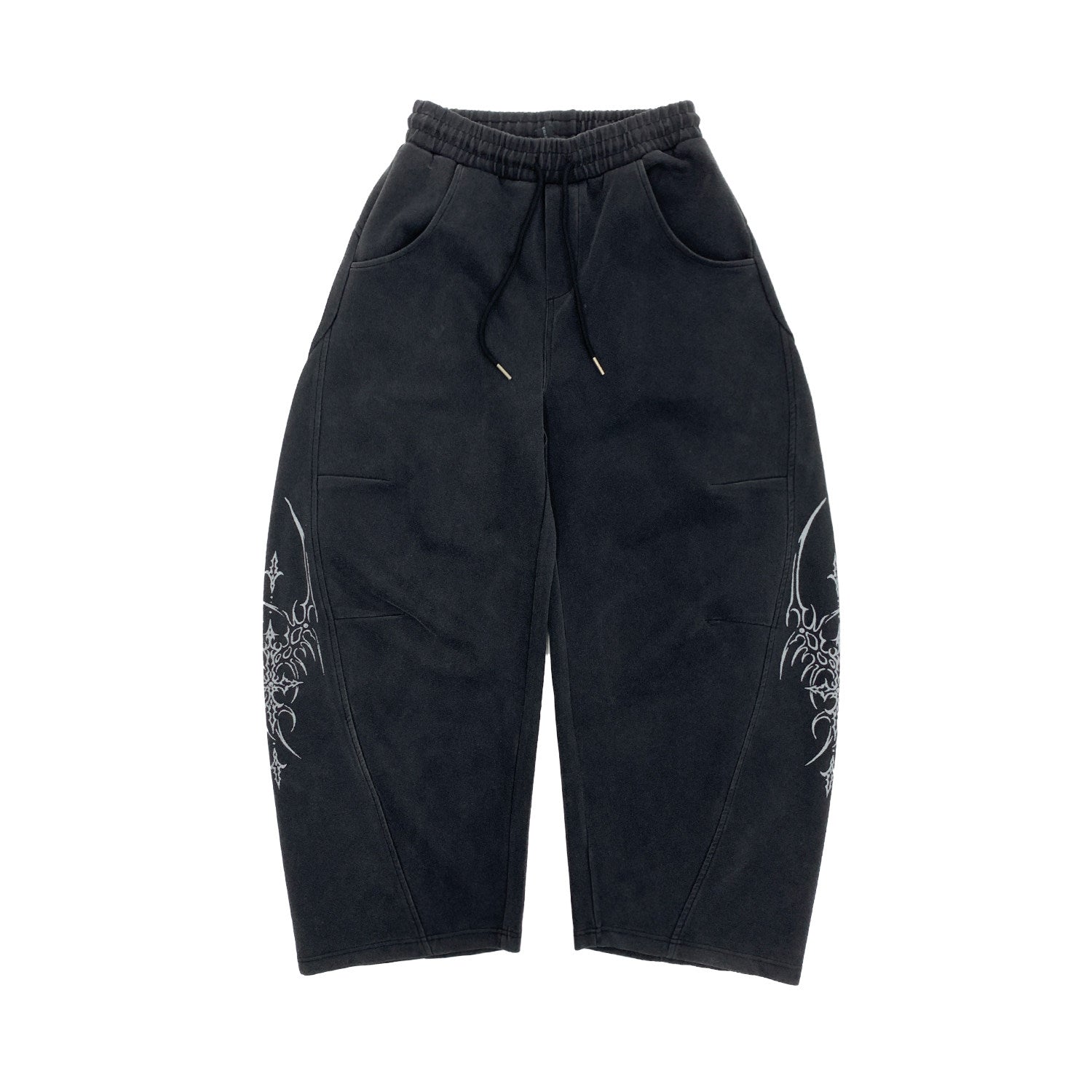 Graphic Print Oversize Zipper Hoodie & Wide Leg Sweatpants Setup