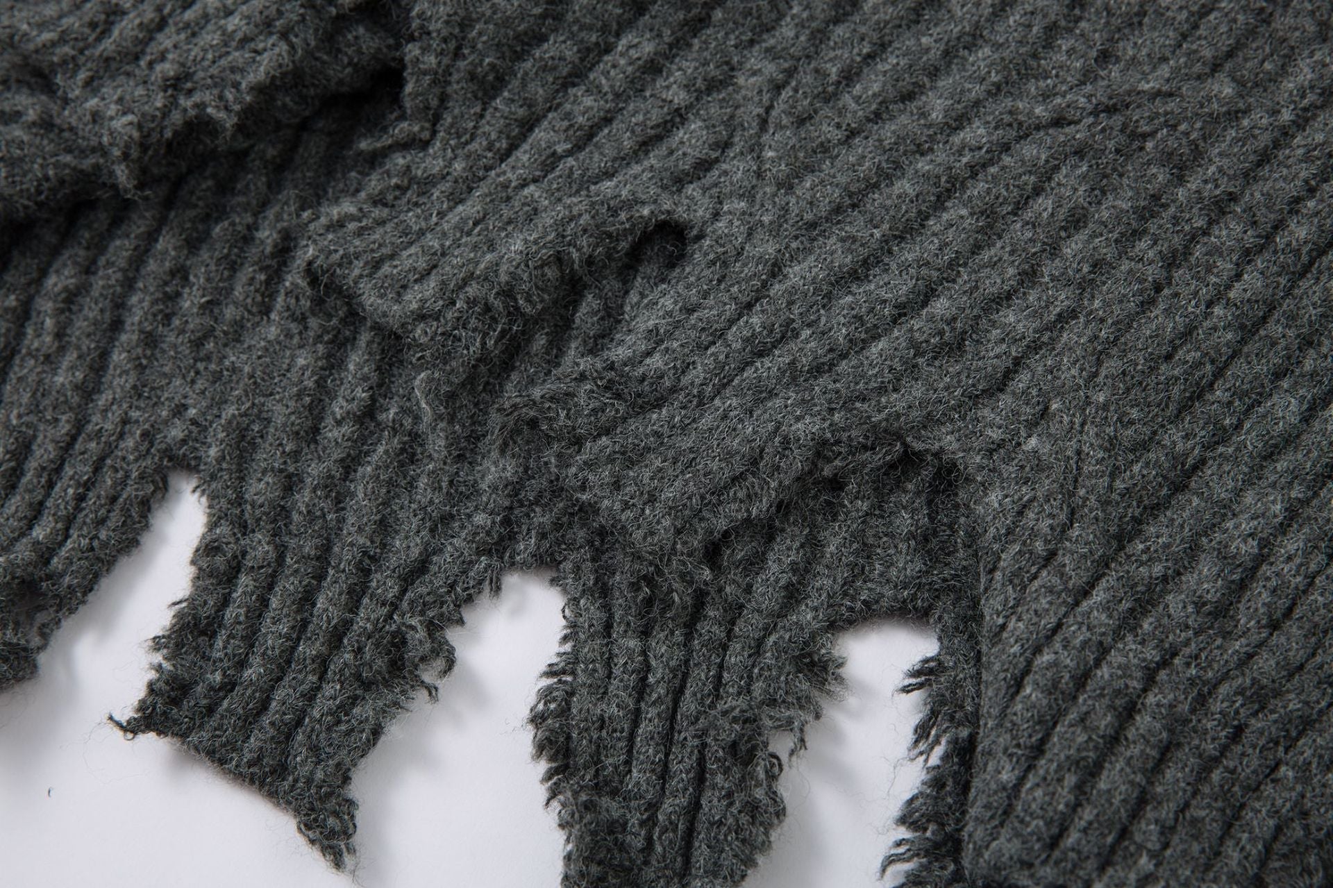 Frayed Hem Oversize Knit Sweater