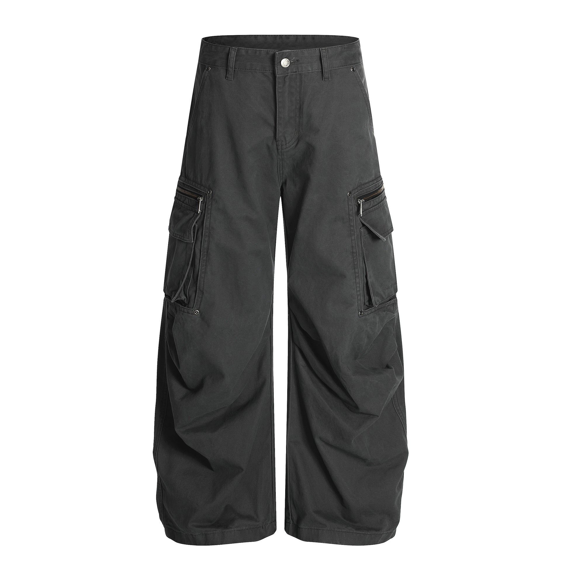 Zip Pocket Cargo Wide Leg Pants