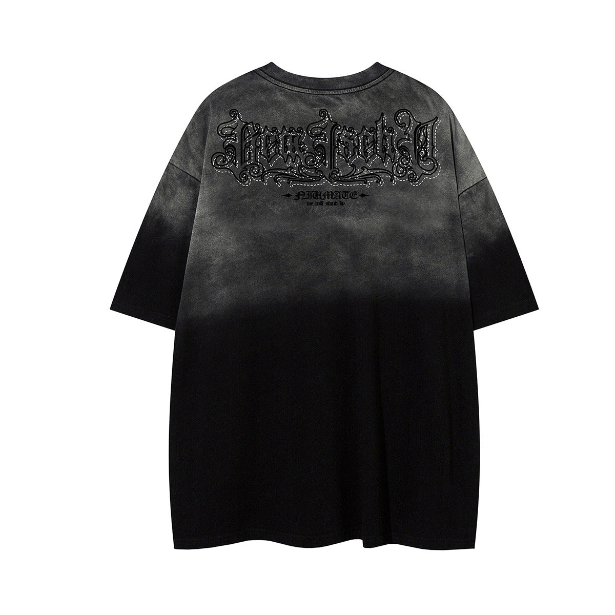 Gradient Rhinestone Logo Print Short Sleeve T-Shirt