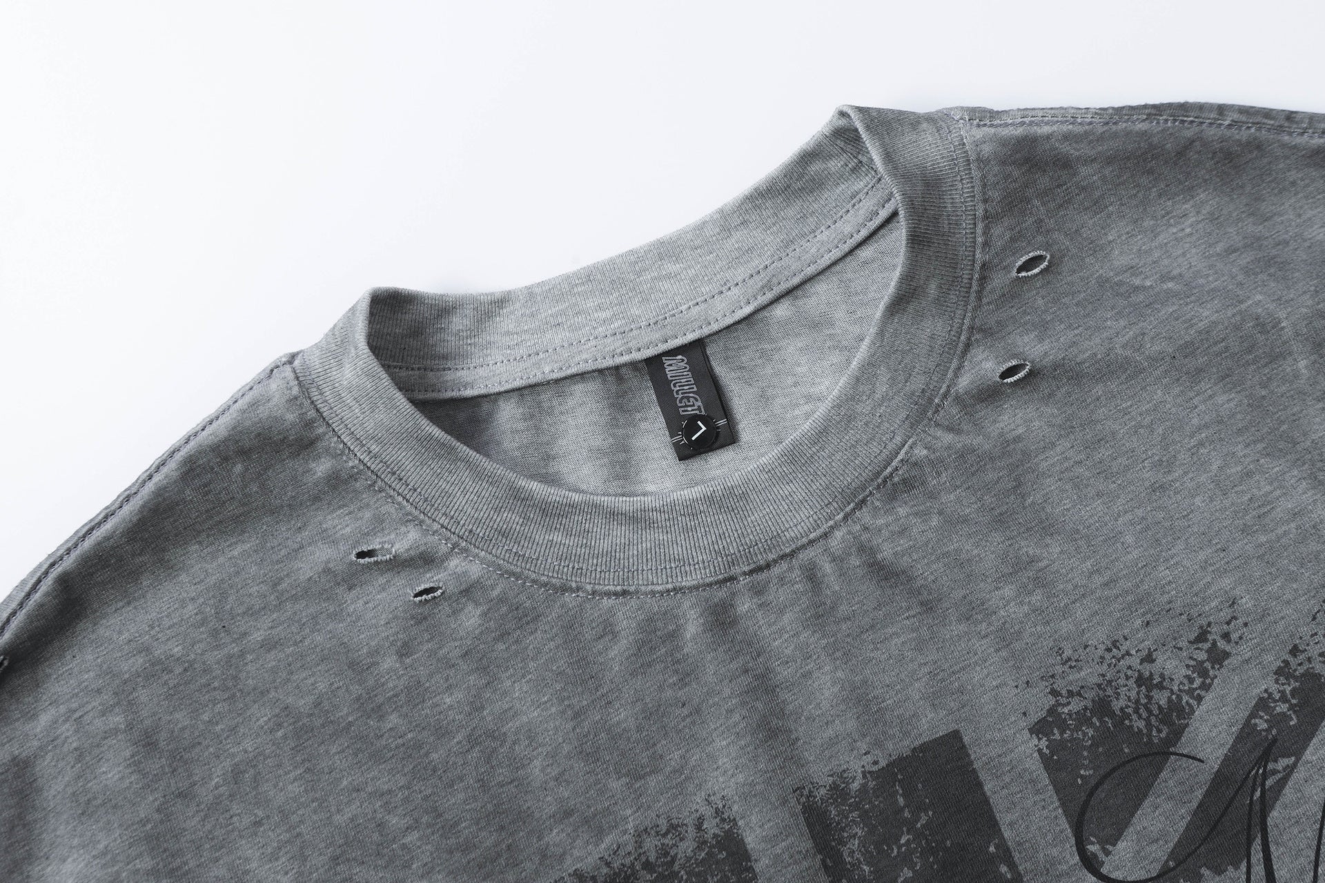 Damage Letter Print Short Sleeve T-Shirt