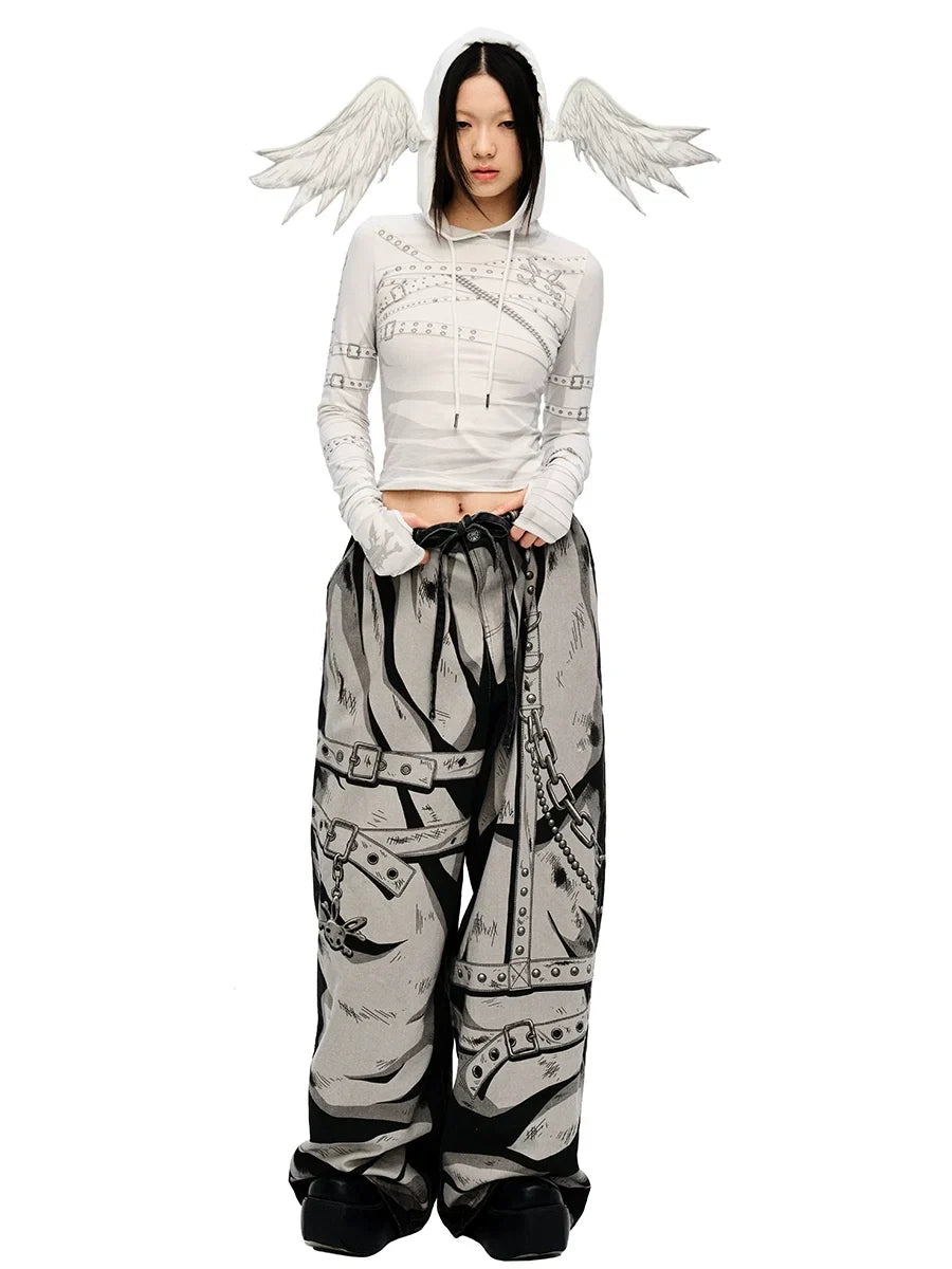 Angel Wing Hooded Long Sleeve T-Shirt