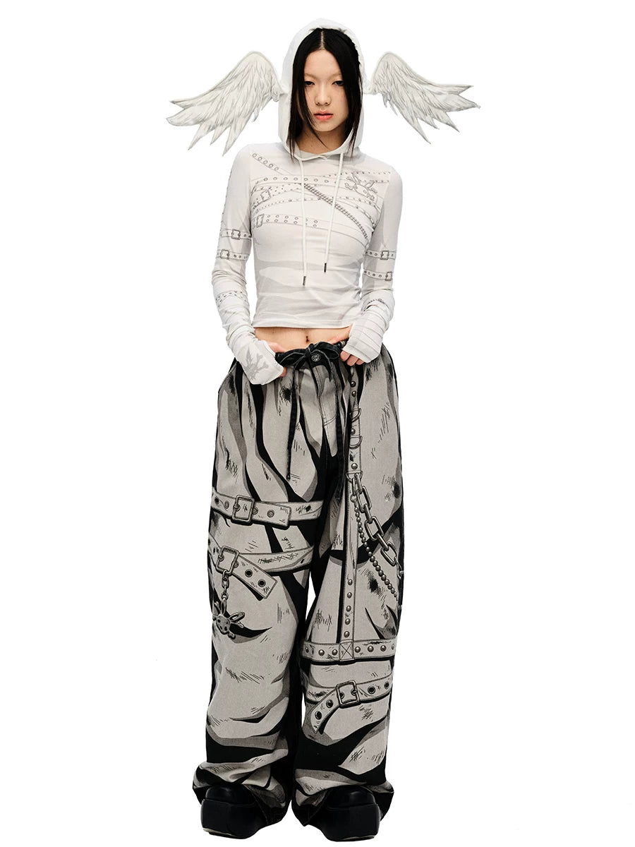 Angel Wing Hooded Long Sleeve T-Shirt