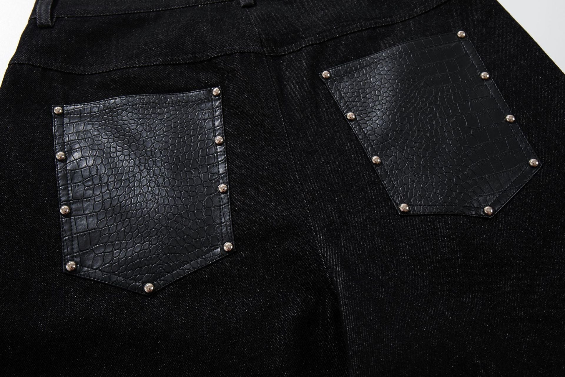 Python Pattern Rivet Denim Jort