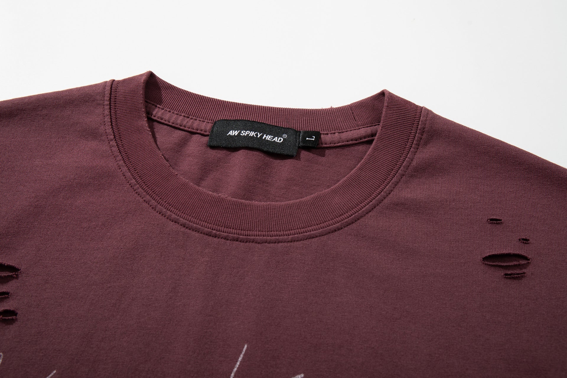 Damage Portrait Print Short Sleeve T-Shirt