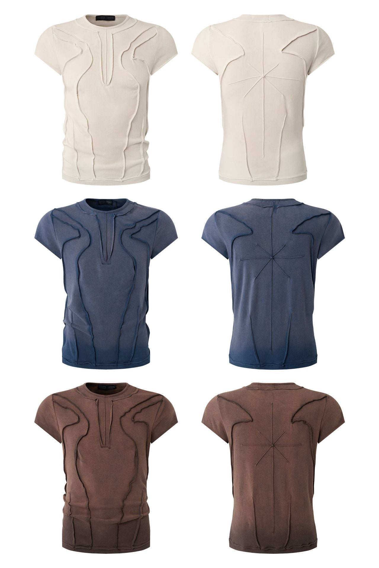 Washed Deconstruction Layered Short Sleeve T-Shirt