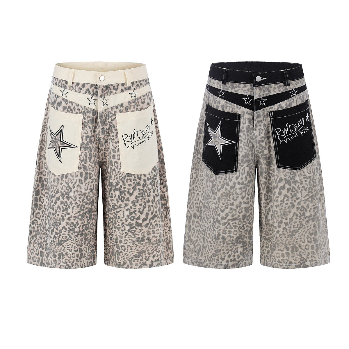 Leopard Star Pocket Jort